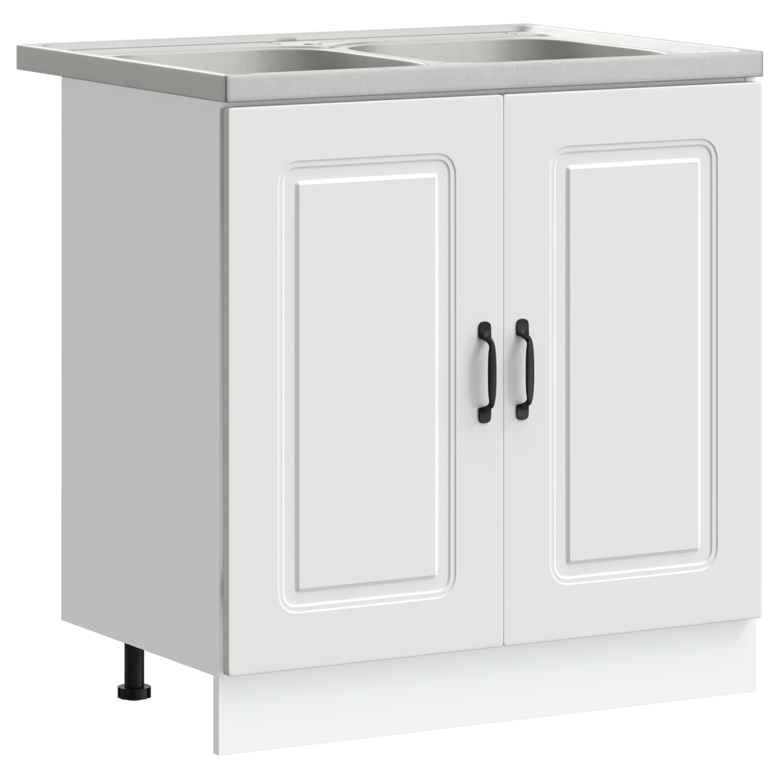 Kitchen Cabinet ""Kalmar"" with Double Basins White Engineered wood - Image 2