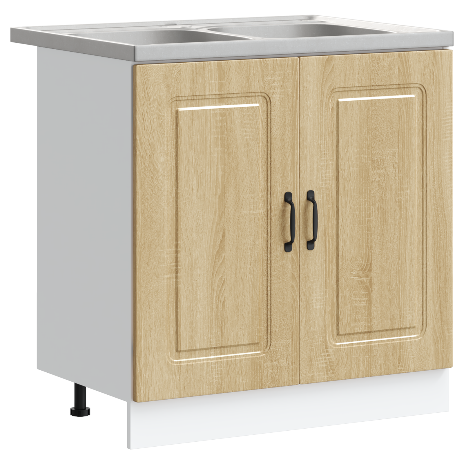 Kitchen Cabinet ""Kalmar"" with Double Basins Sonoma Oak Engineered wood - Image 2