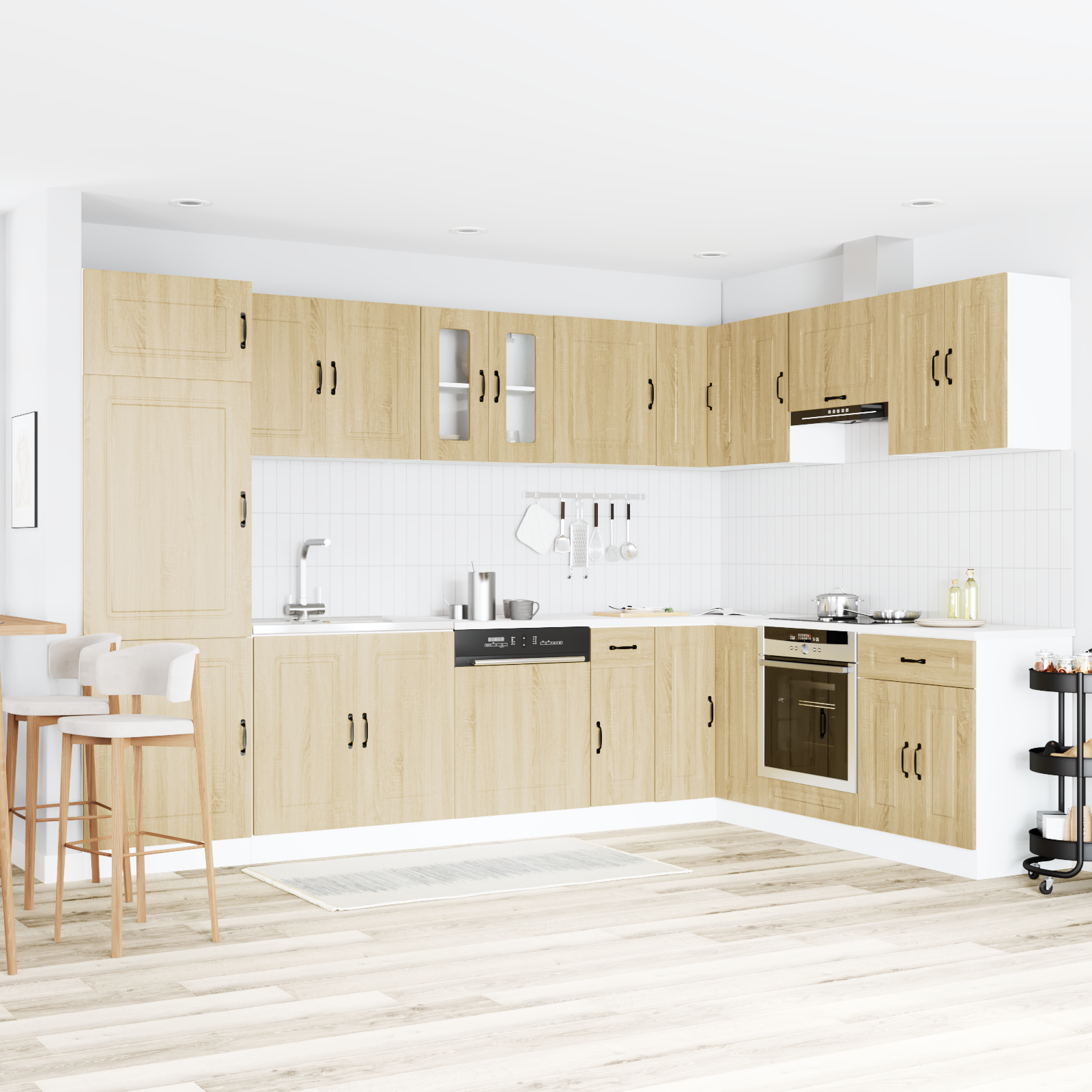vidaXL Dulap de bucătărie cu ușă Kalmar 2 pcs Maro 80 x 46 x 81.5 cm