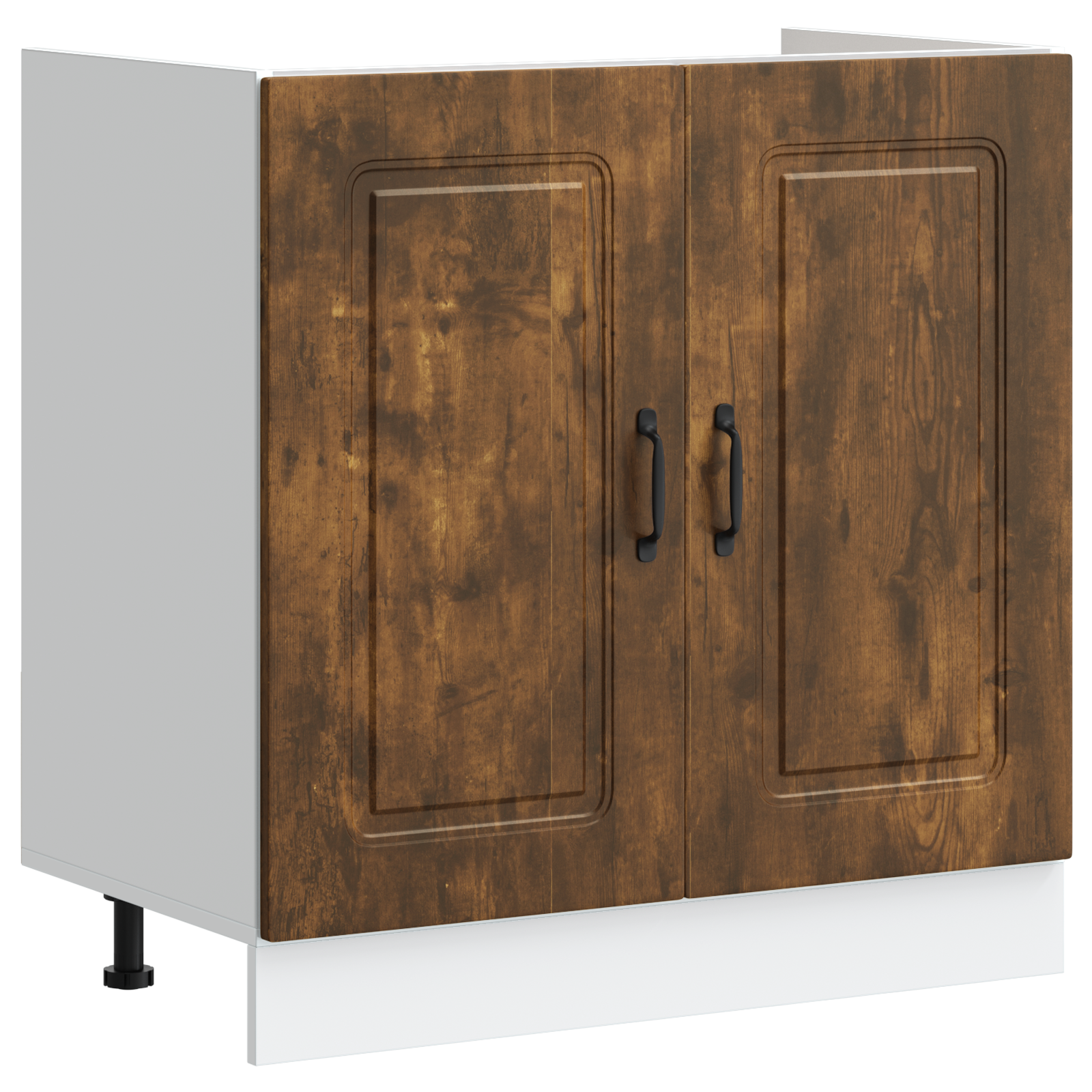 Kitchen Cabinet ""Kalmar"" with Double Basins Smoked Oak Engineered wood - Image 4