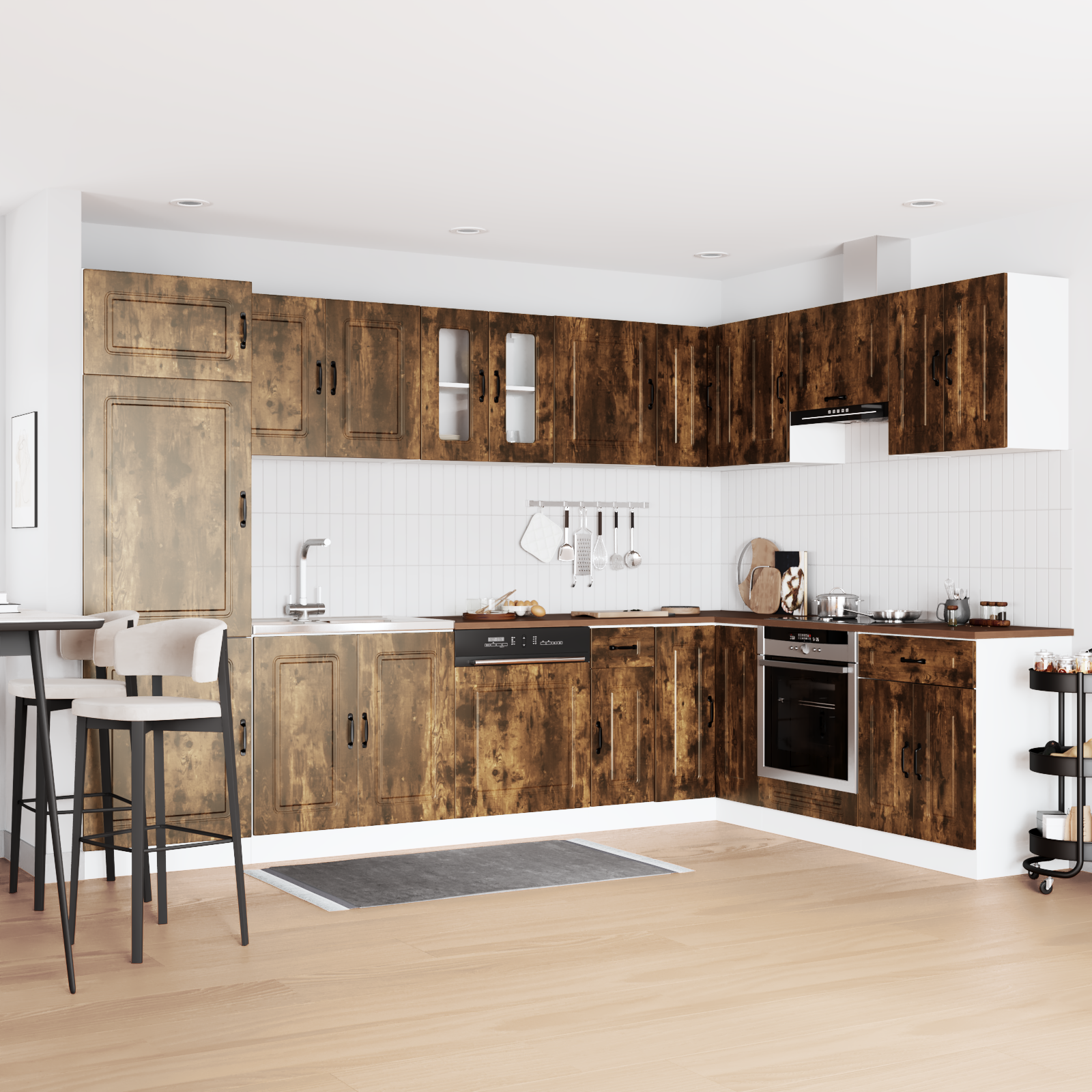 vidaXL Dulap de bucătărie cu ușă Kalmar 2 pcs Maro 80 x 46 x 81.5 cm