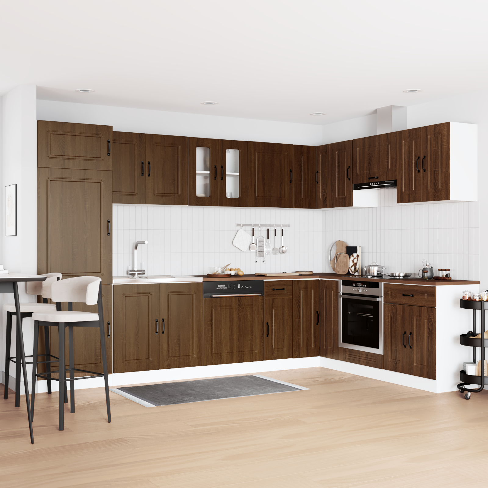 vidaXL Dulap de bucătărie cu ușă Kalmar 2 pcs Maro 80 x 46 x 81.5 cm