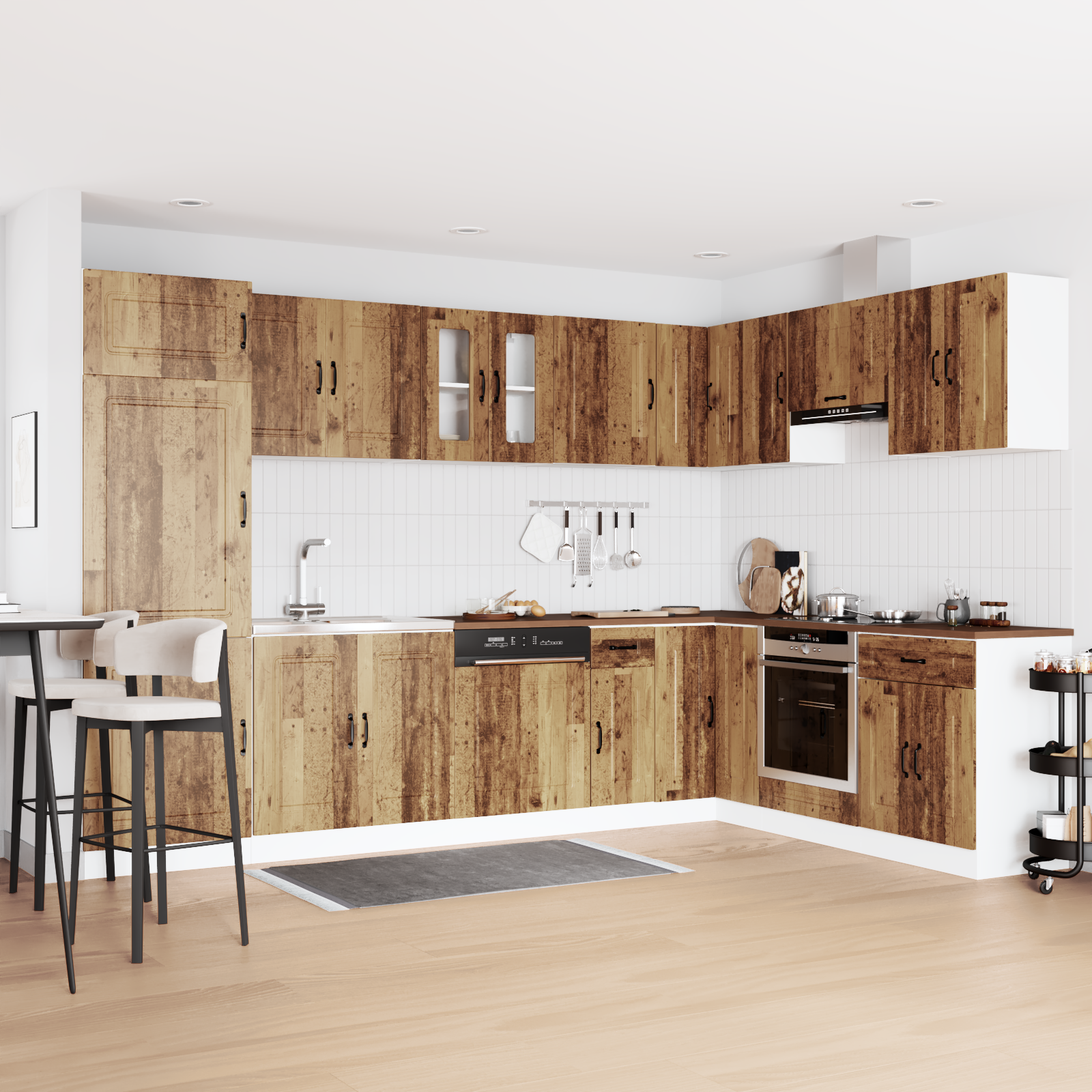vidaXL Dulap de bucătărie cu ușă Kalmar 2 pcs Maro 80 x 46 x 81.5 cm
