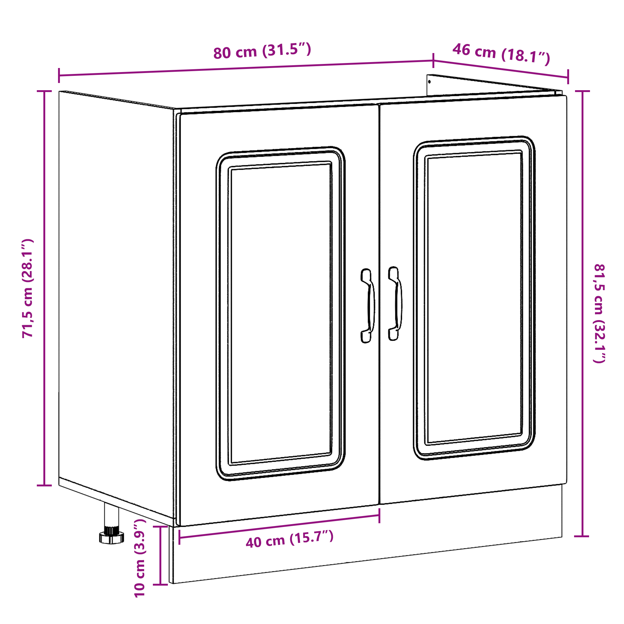 Kitchen Cabinet ""Kalmar"" with Double Basins Old Wood Engineered wood - Image 10