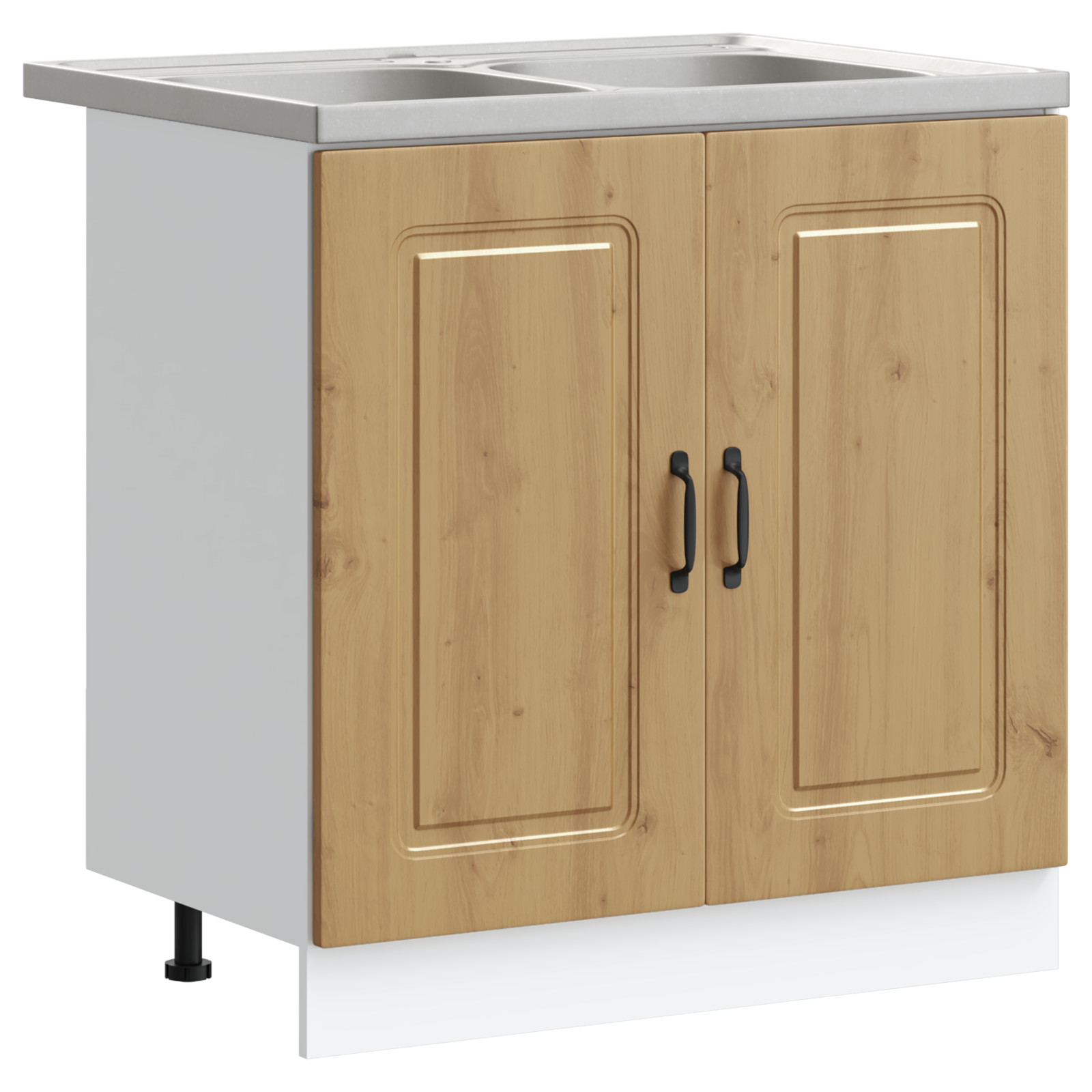 Kitchen Cabinet ""Kalmar"" with Double Basins Artisan Oak Engineered wood - Image 2