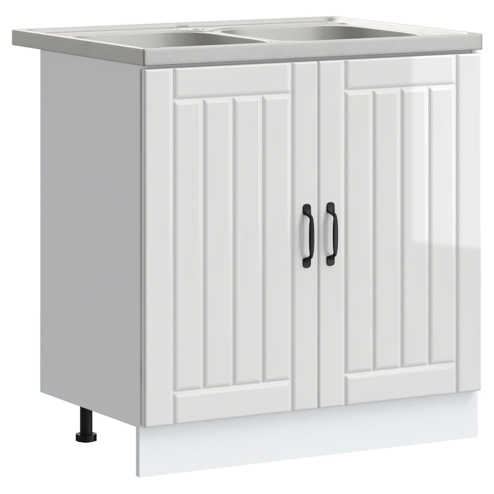 Köögikapp uksega Lucca 2 pcs Valge 80 x 46 x 81.5 cm Tehispuit - Image 2