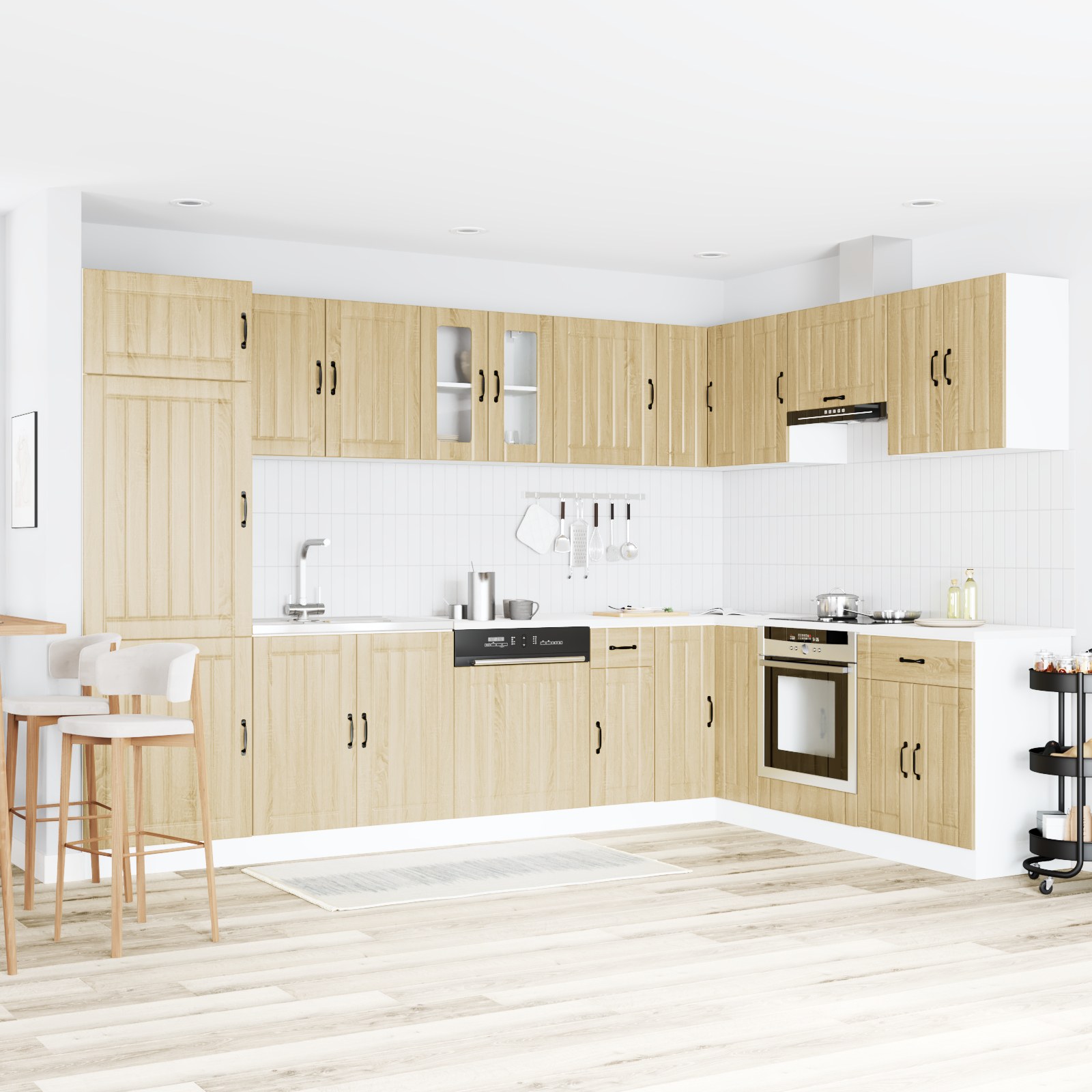 vidaXL Dulap de bucătărie cu ușă Lucca 2 pcs Maro 80 x 46 x 81.5 cm