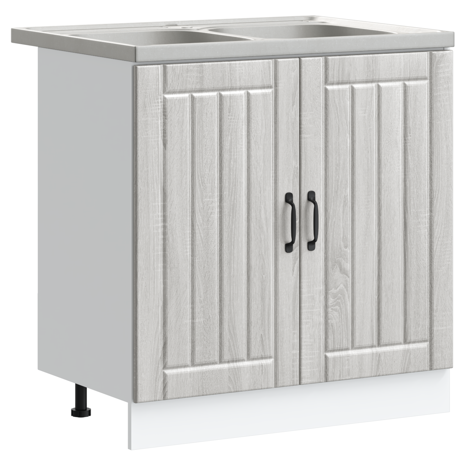 Köögikapp Lucca 2 pcs Helehall 80 x 46 x 81.5 cm Tehispuit 2 Kõik vajalik sinu aeda ja koju! Köögikapp Lucca 2 pcs Helehall 80 x 46 x 81.5 cm Tehispuit - Image 2