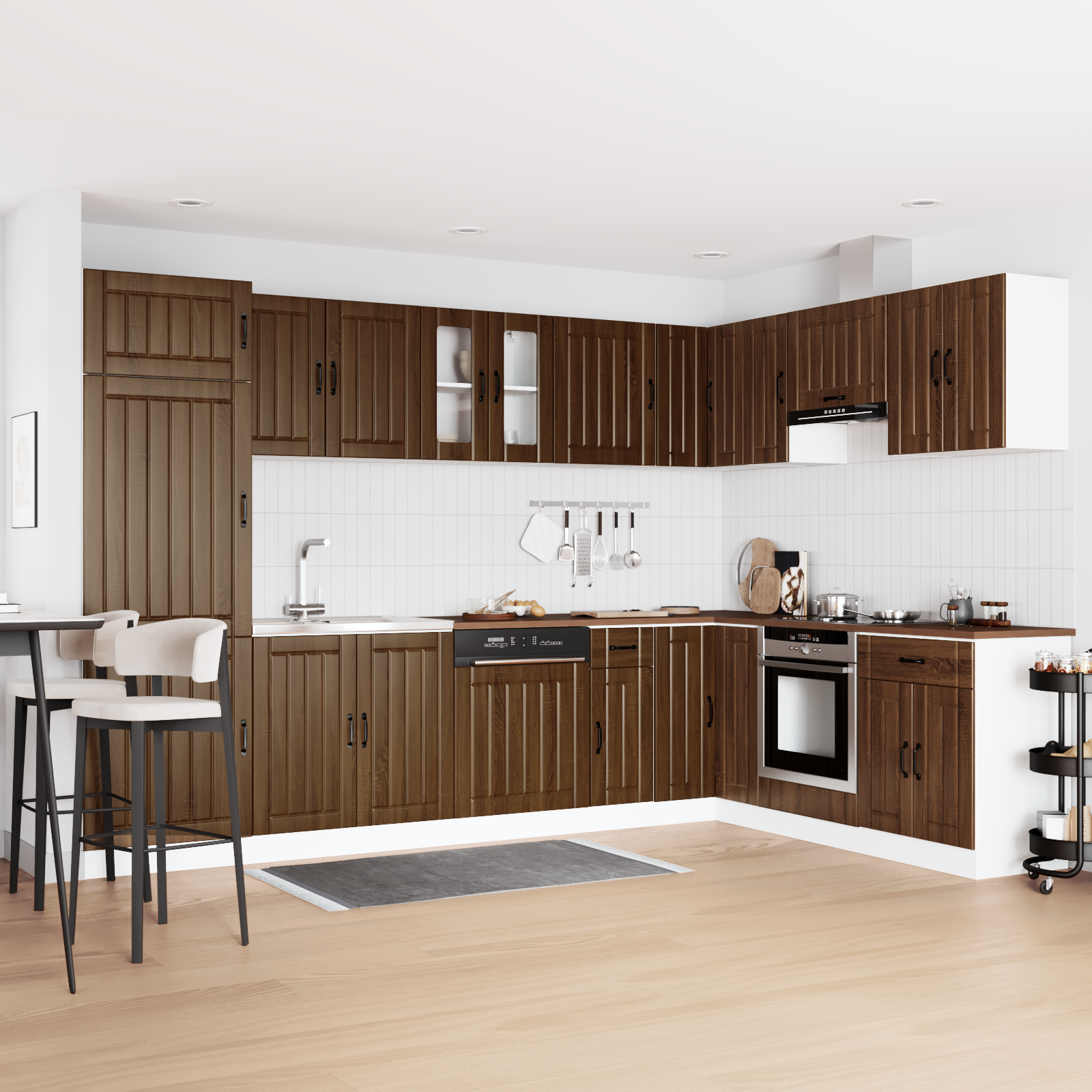 vidaXL Dulap de bucătărie cu ușă Lucca 2 pcs Maro 80 x 46 x 81.5 cm