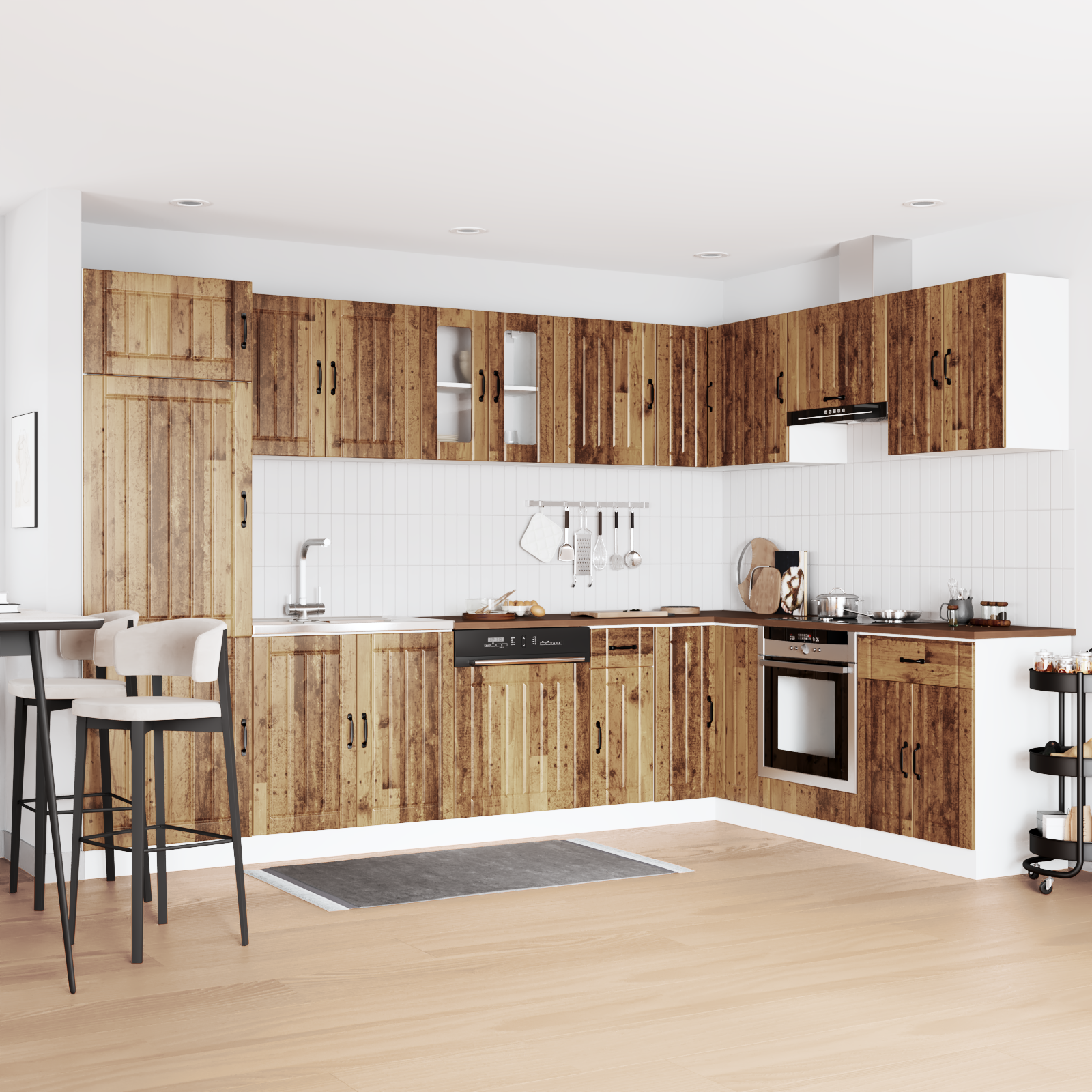 vidaXL Dulap de bucătărie cu ușă Lucca 2 pcs Maro 80 x 46 x 81.5 cm