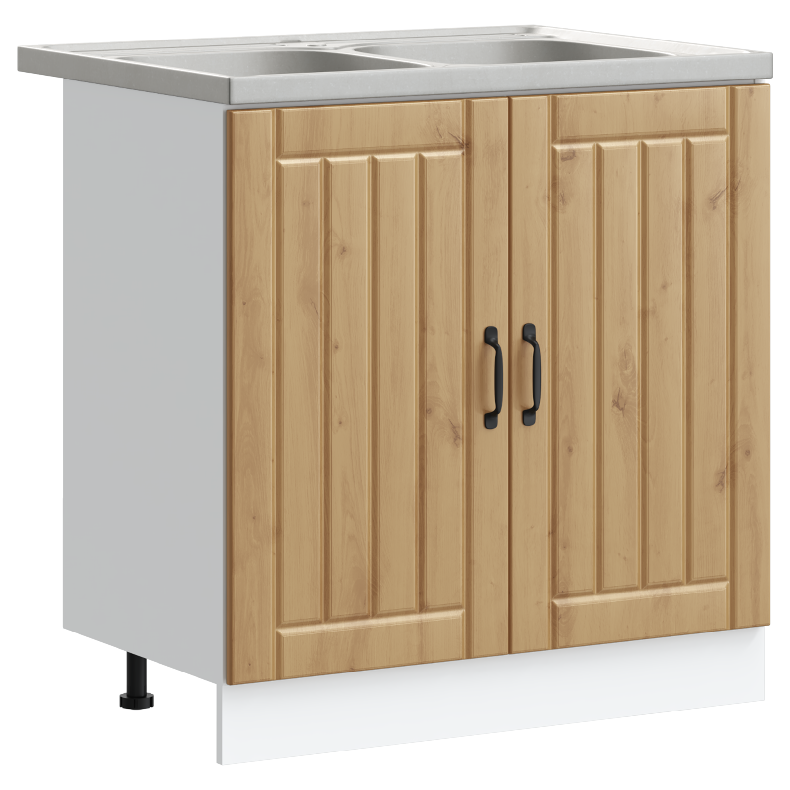 Köögikapp uksega Lucca 2 pcs Pruun 80 x 46 x 81.5 cm Tehispuit - Image 2