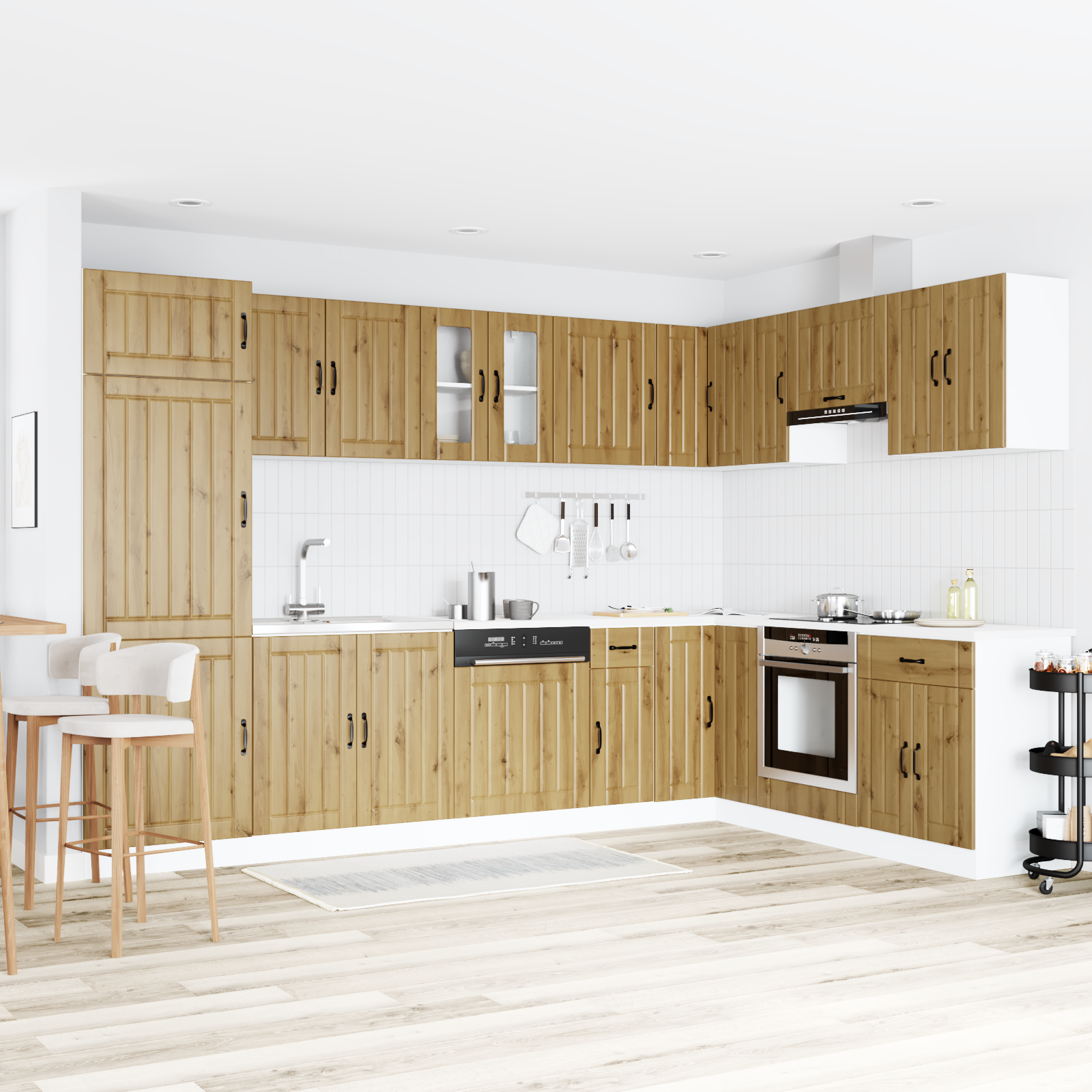 vidaXL Dulap de bucătărie cu ușă Lucca 2 pcs Maro 80 x 46 x 81.5 cm