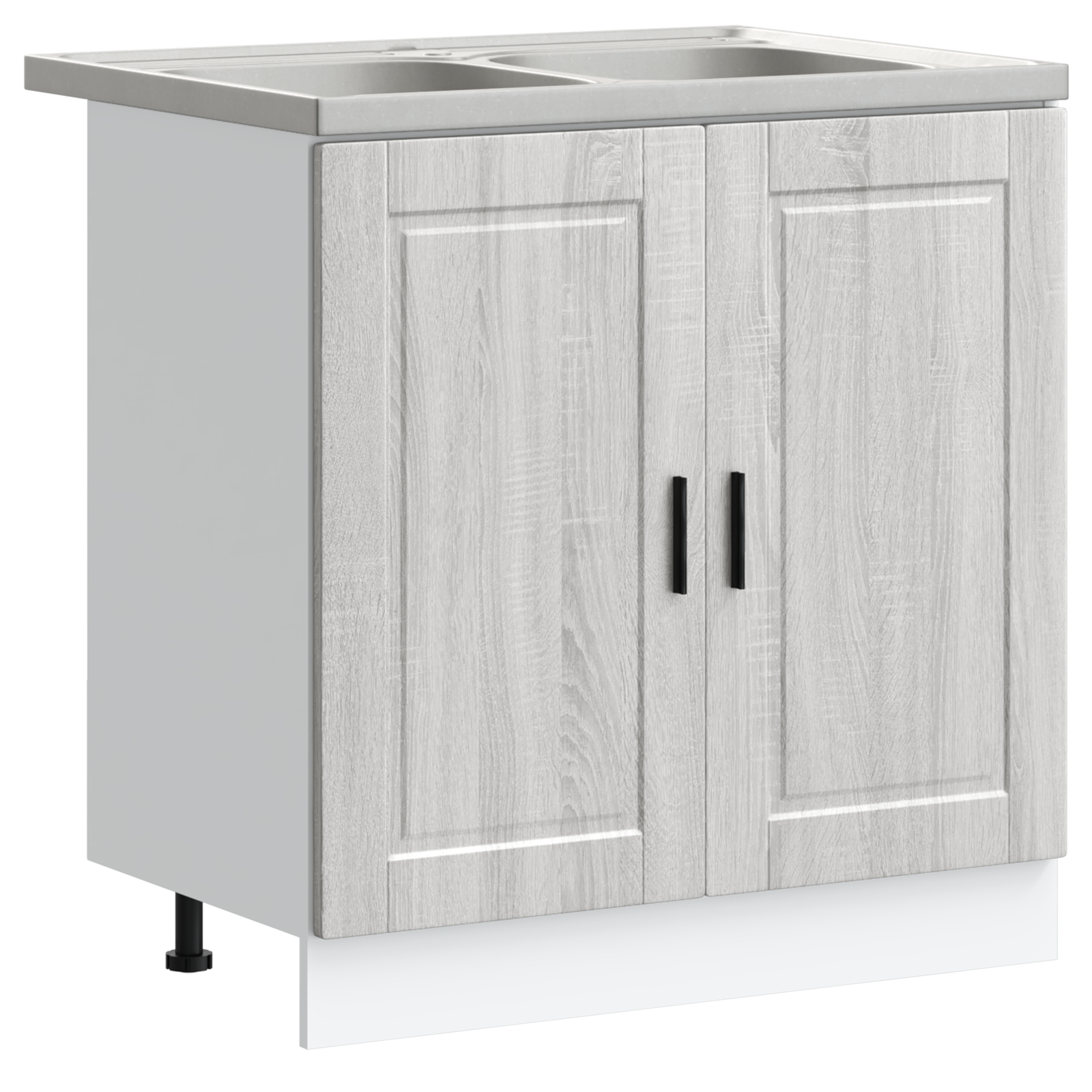 Sink Base Cabinet ""Porto"" med håndvask Grå Sonoma 80x46x84,5 cm Konstrueret træ 2 image product%2F3315027%2FP Image 3315027 WBG Angle Main 03