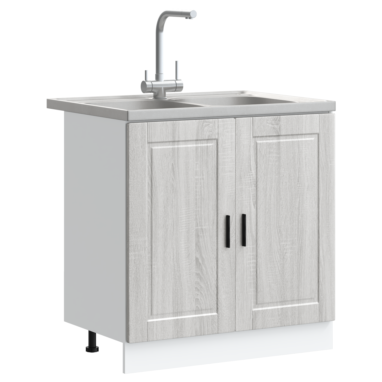 Sink Base Cabinet ""Porto"" med håndvask Grå Sonoma 80x46x84,5 cm Konstrueret træ 3 image product%2F3315027%2FP Staged 3315027 WBG Mood 01