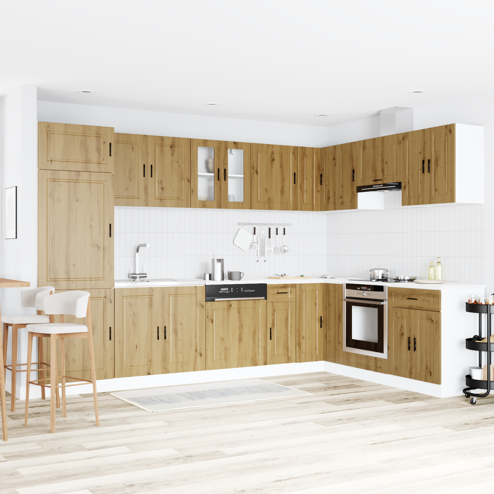 Sænkebase Skab "Porto" med Vask i Artisan Eg 80x46x84,5 cm Konstrueret Træ 1 image product%2F3315030%2FP Mood 3315030 Mood Image 01