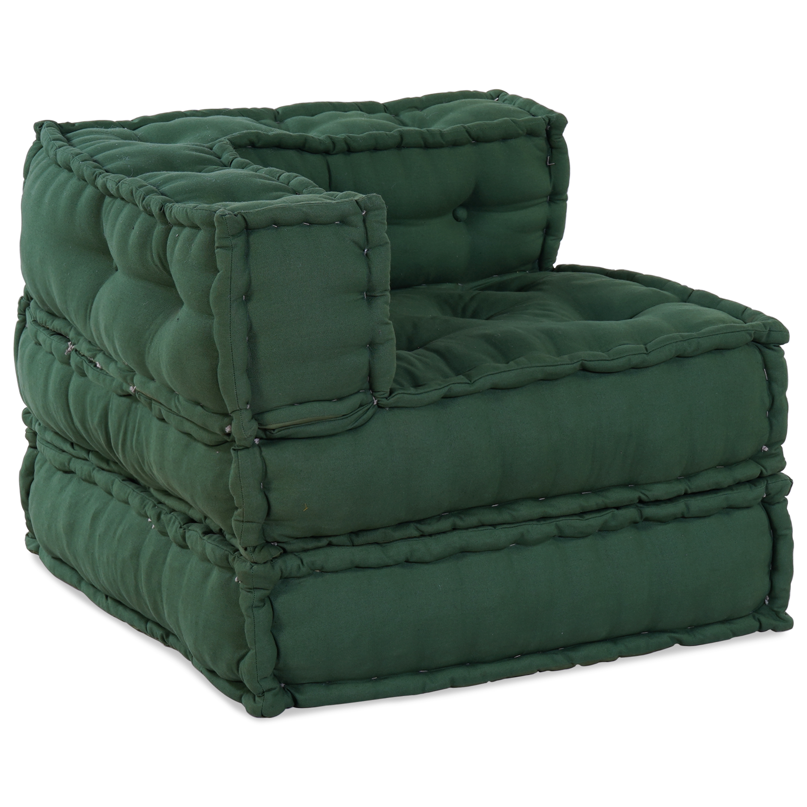 Modular Pouffes 4 pcs Green Fabric - Image 2