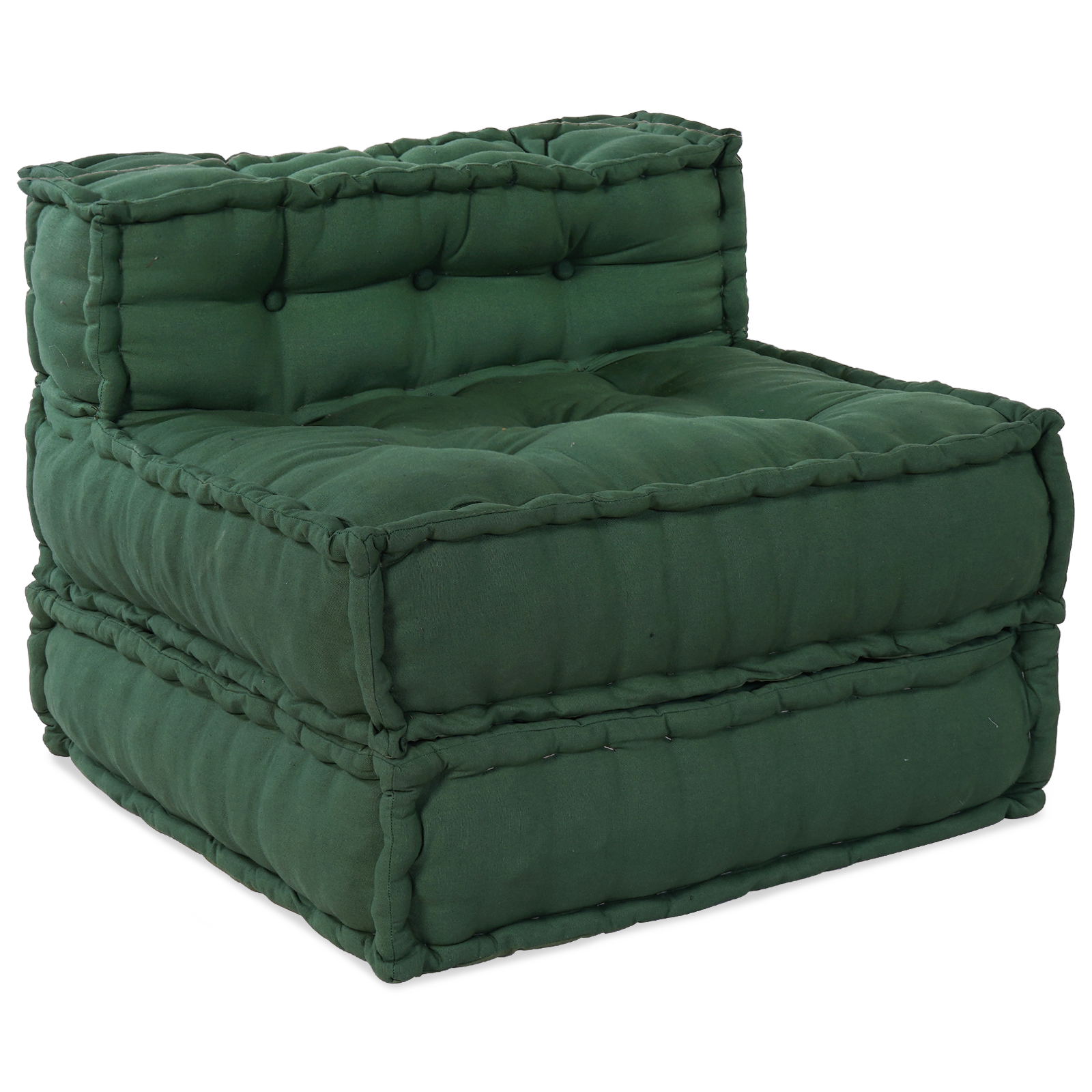 Modular Pouffes 4 pcs Green Fabric - Image 5