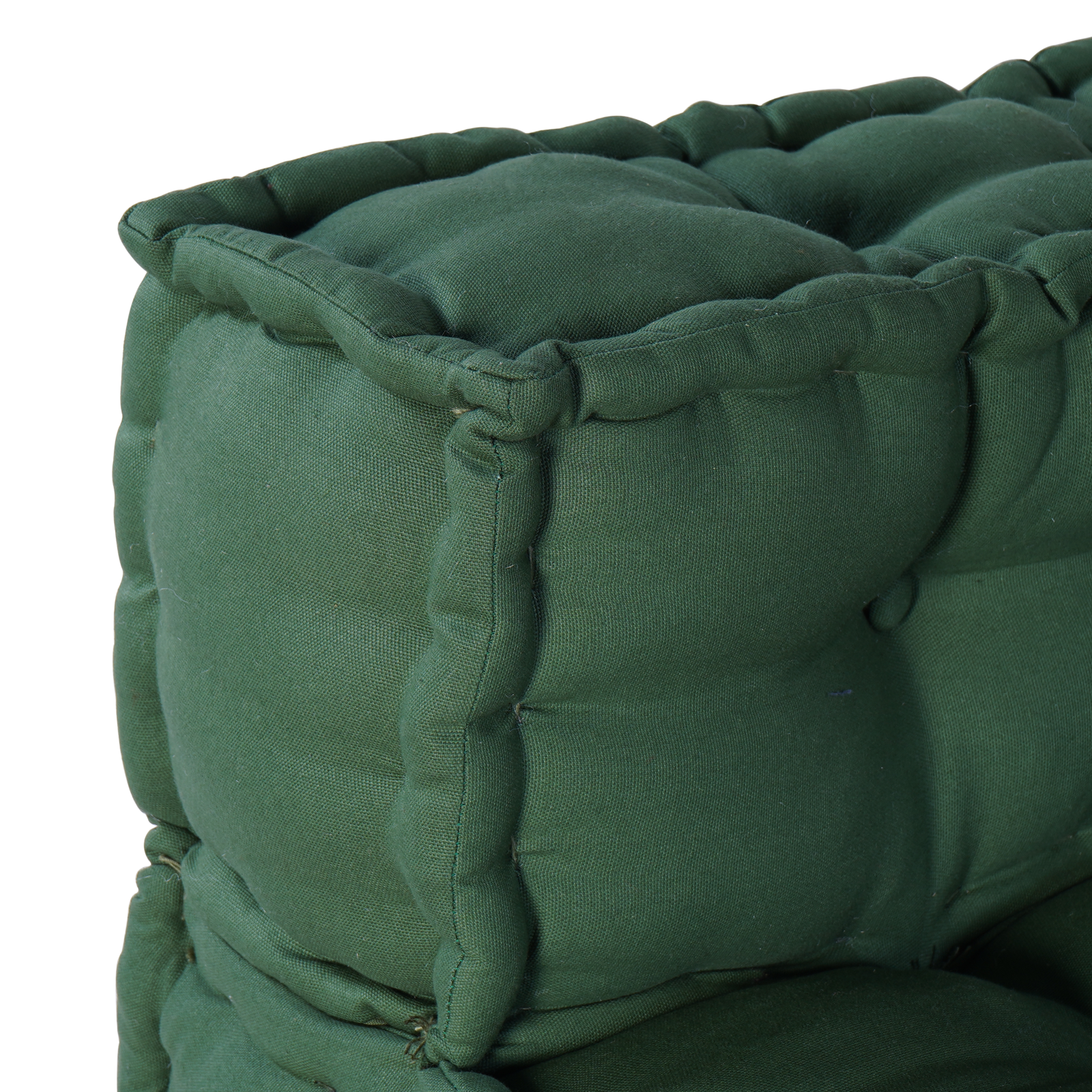 Modular Poufs Set of 4 in Green Fabric - Image 10