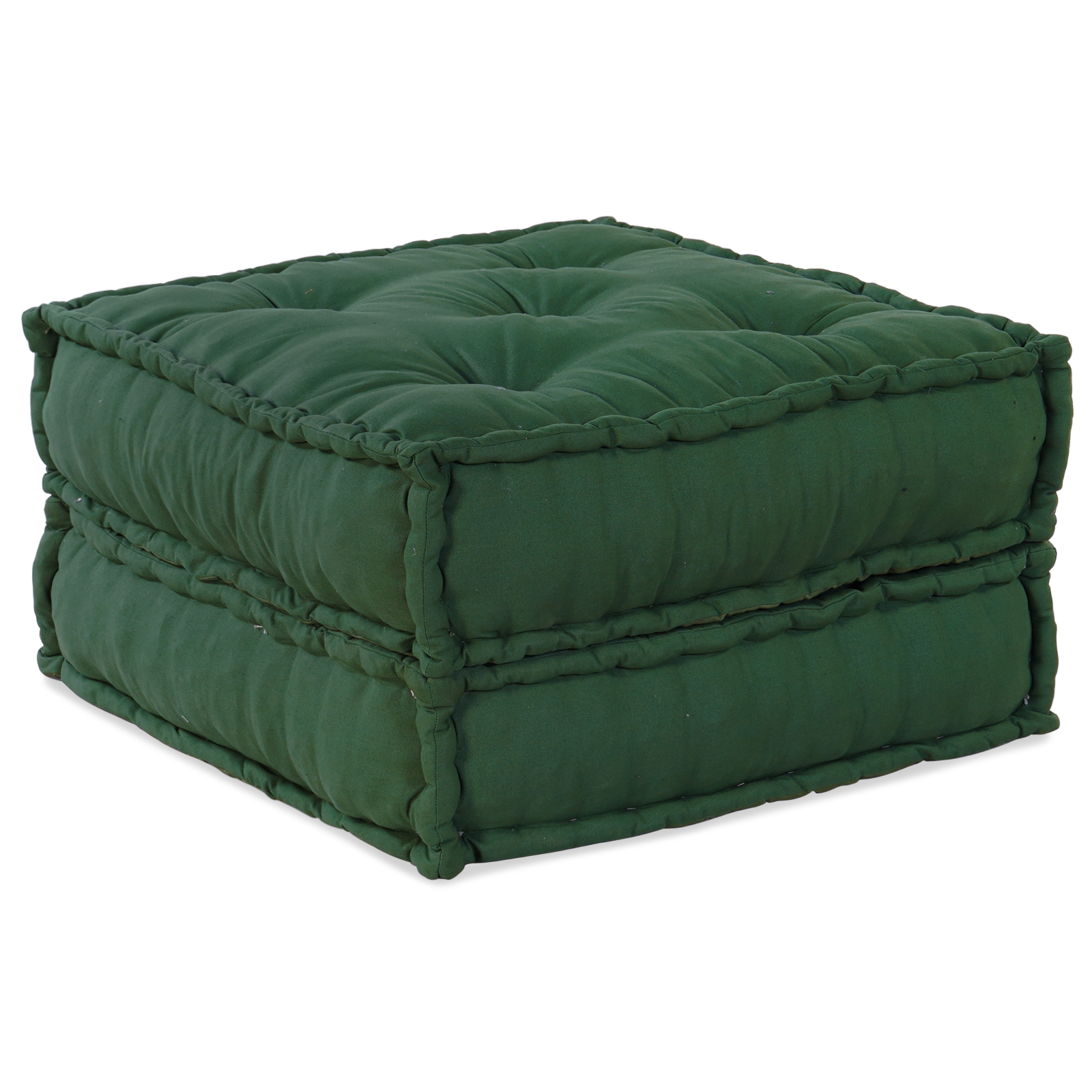Modular Poufs Set of 4 in Green Fabric - Image 5
