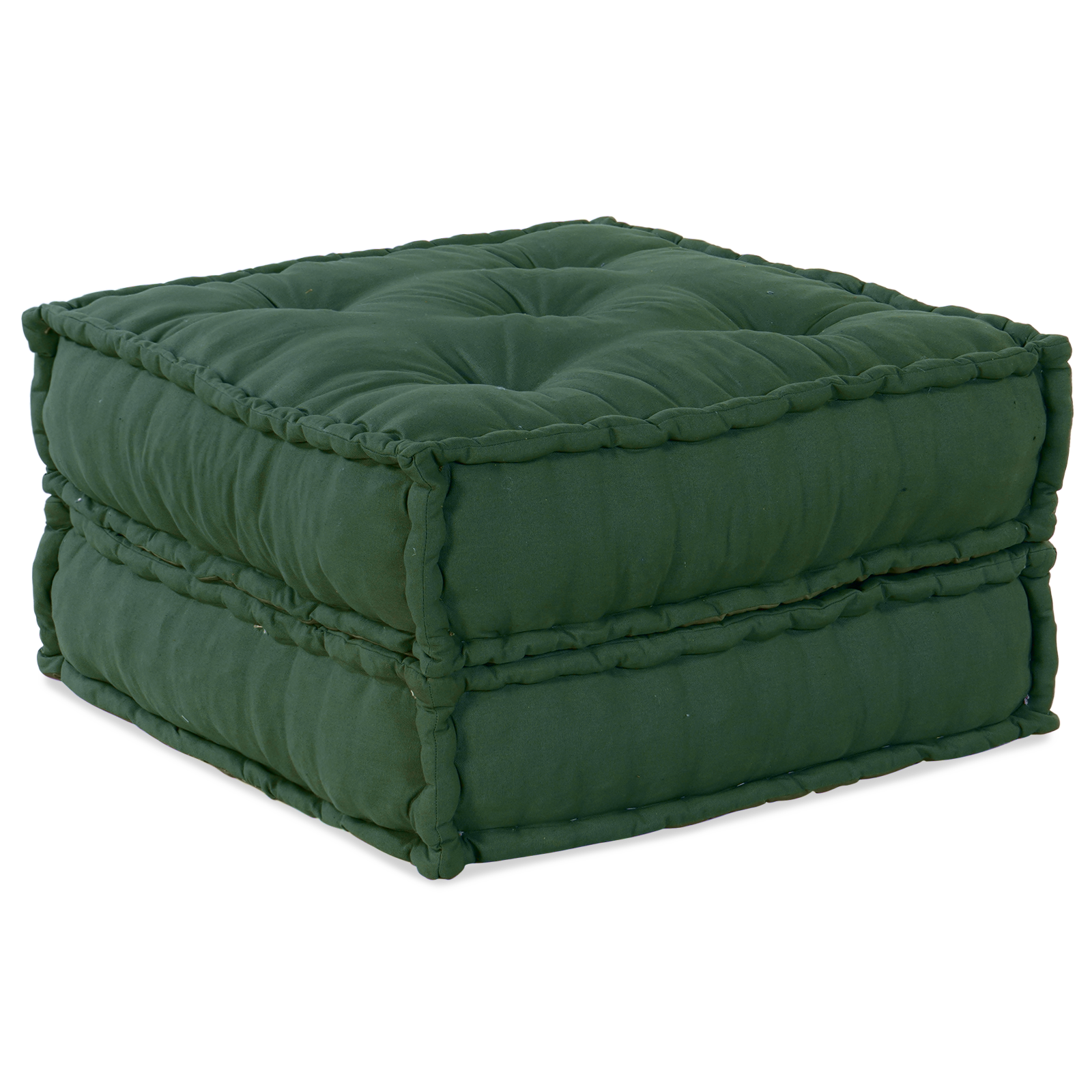 Modular Pouffes 2 pcs Green Fabric - Image 3