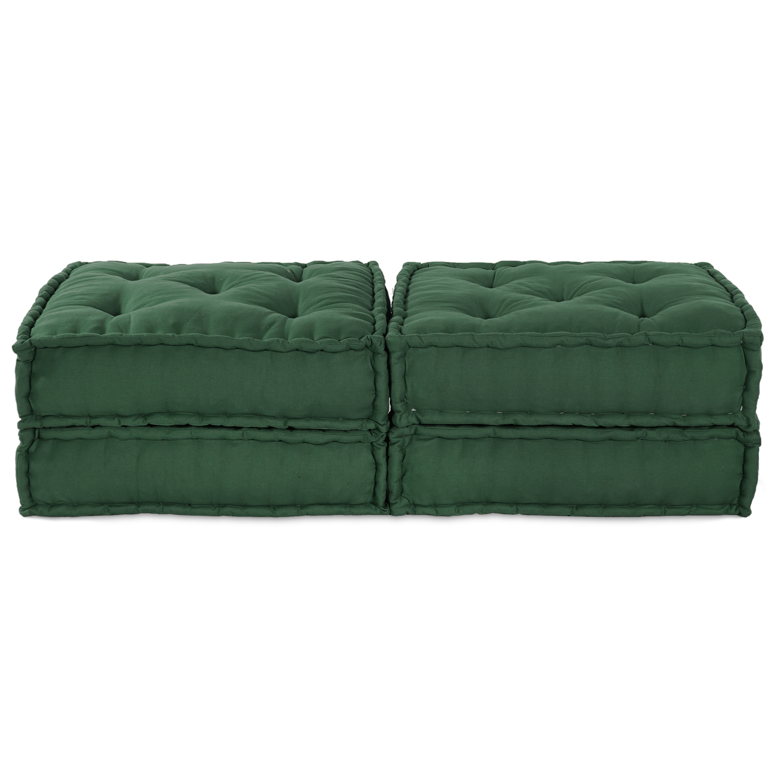 Modular Pouffes 2 pcs Green Fabric - Image 5