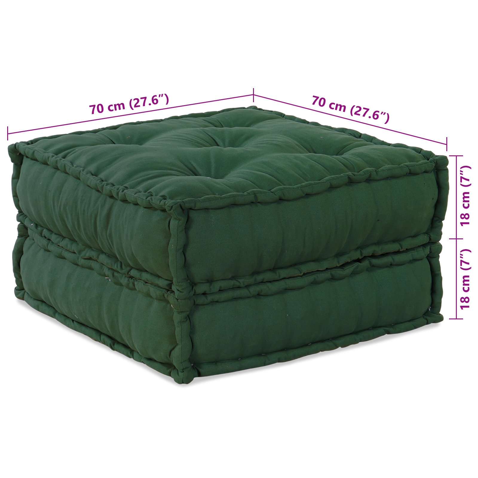 Modular Pouffes 2 pcs Green Fabric - Image 9
