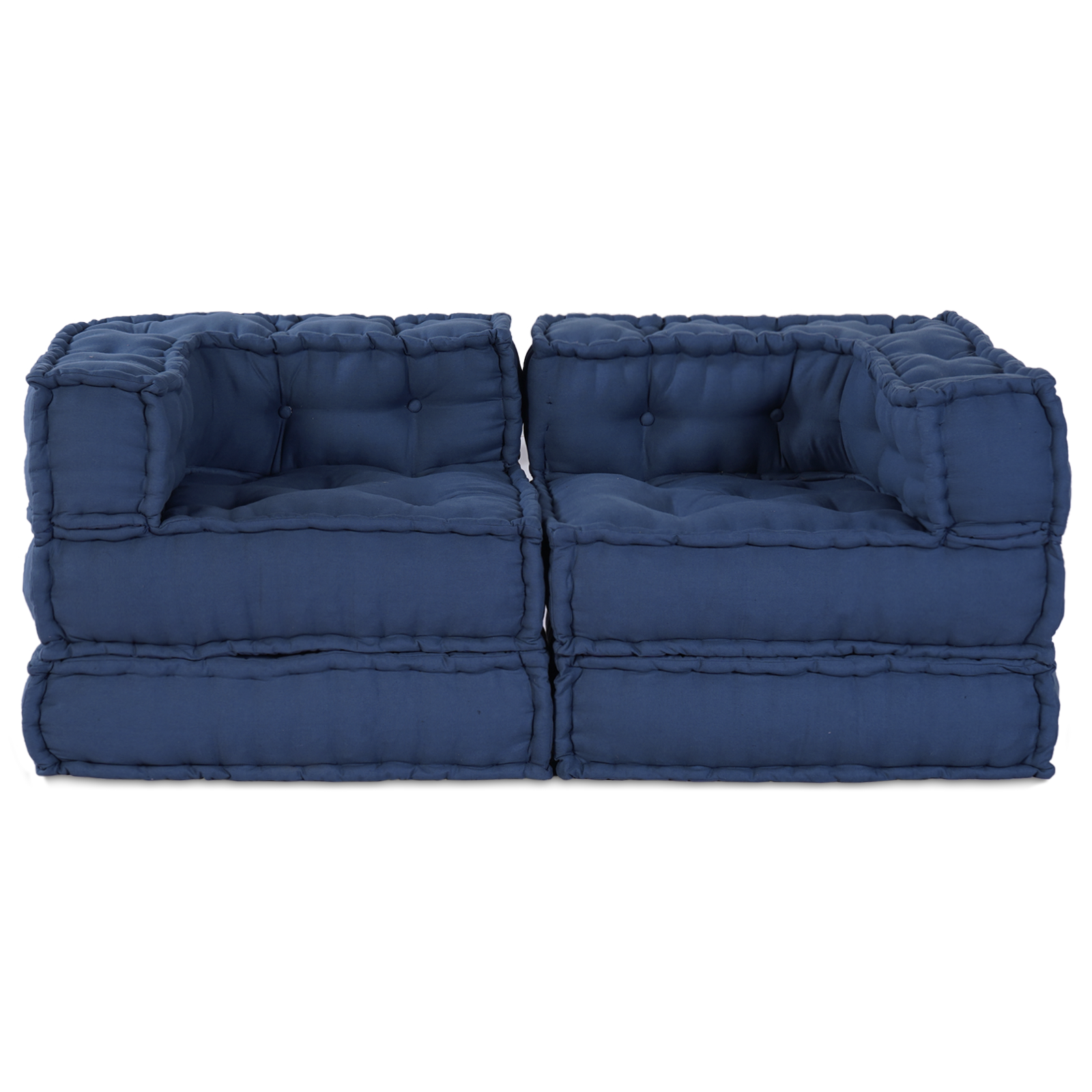 Modular Pouffes 2 pcs Indigo Fabric - Image 7