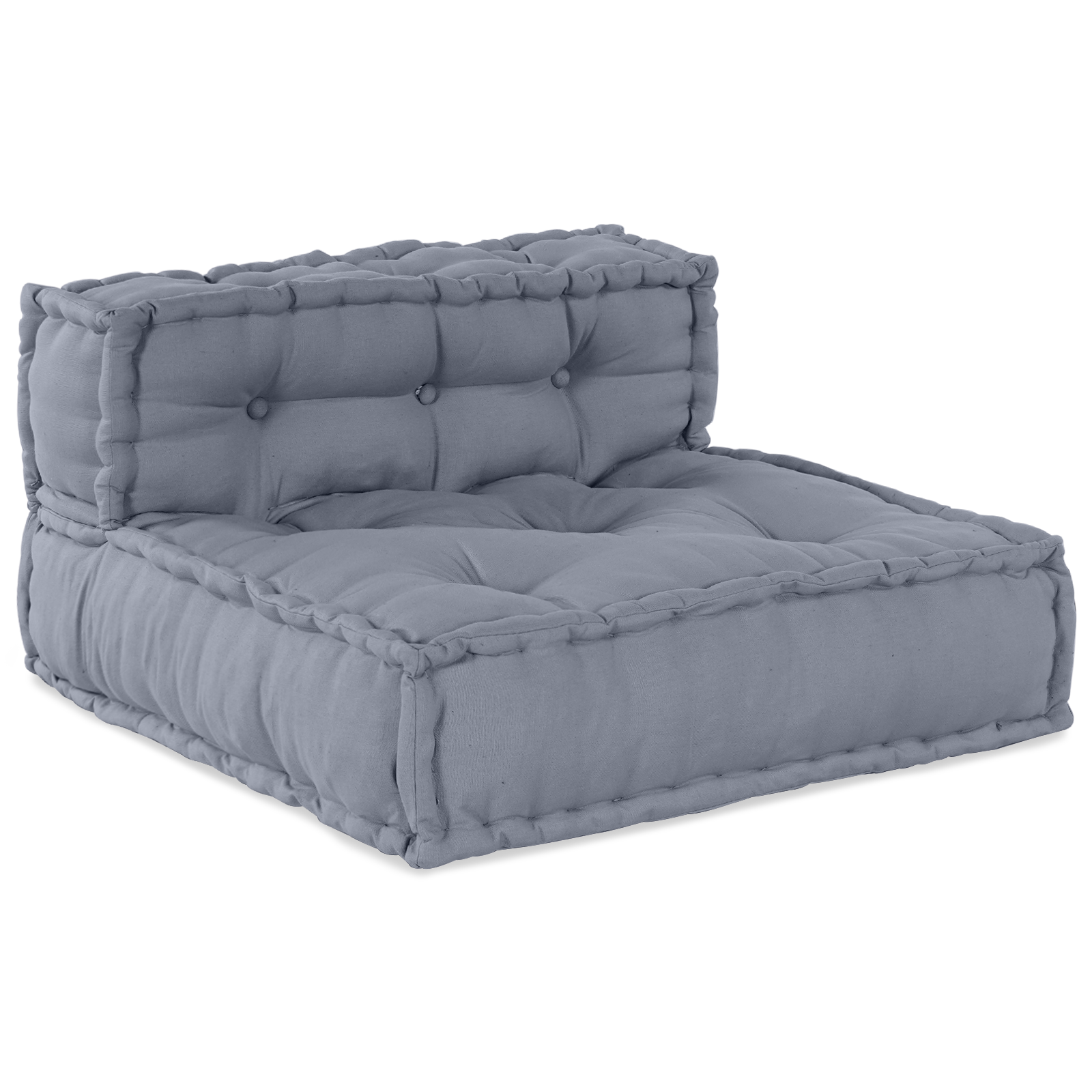 4-Seater Modular Pouffe Sofa Convertible Grey Fabric - Image 2
