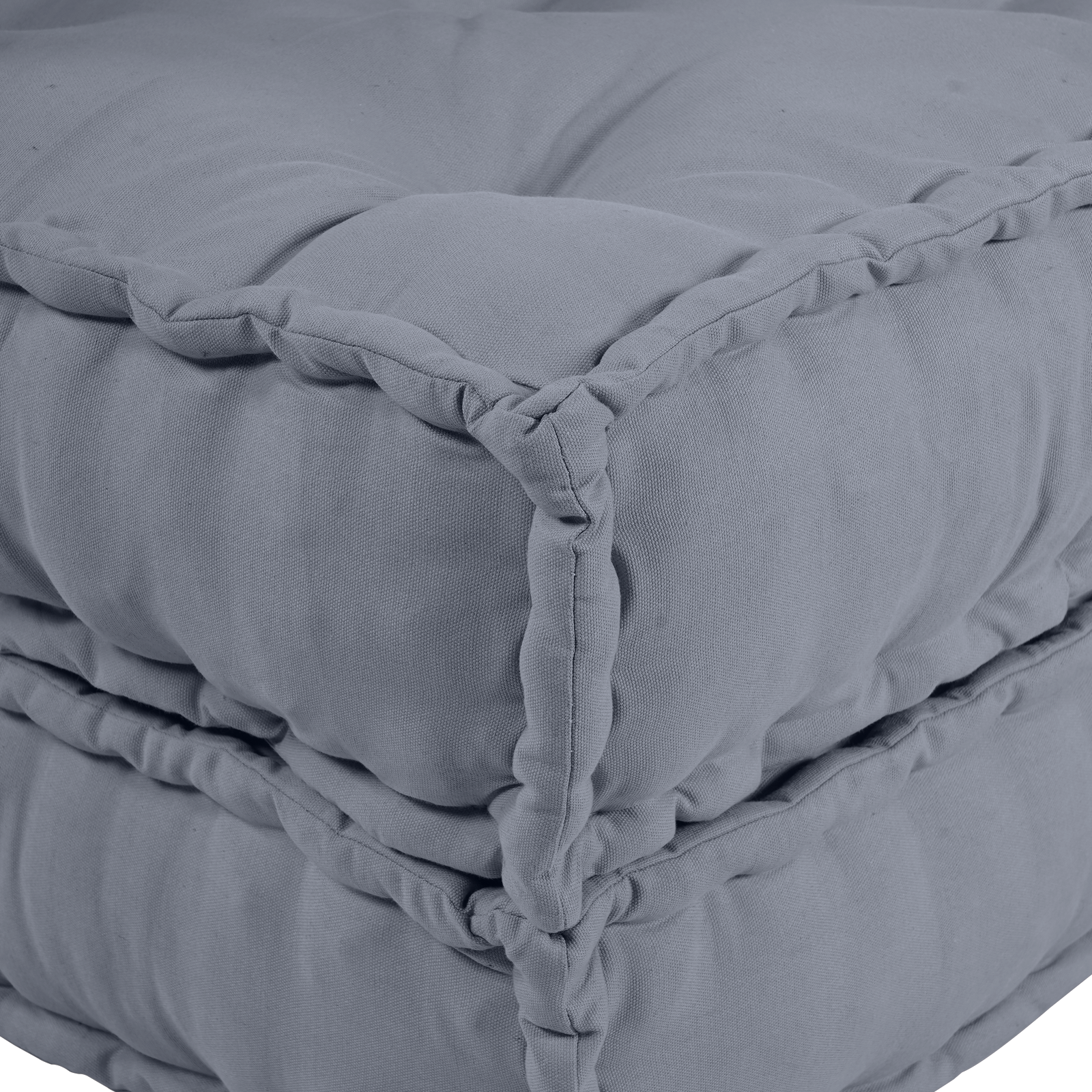2-Seater Modular Pouffe Sofa Convertible Grey Fabric - Image 6