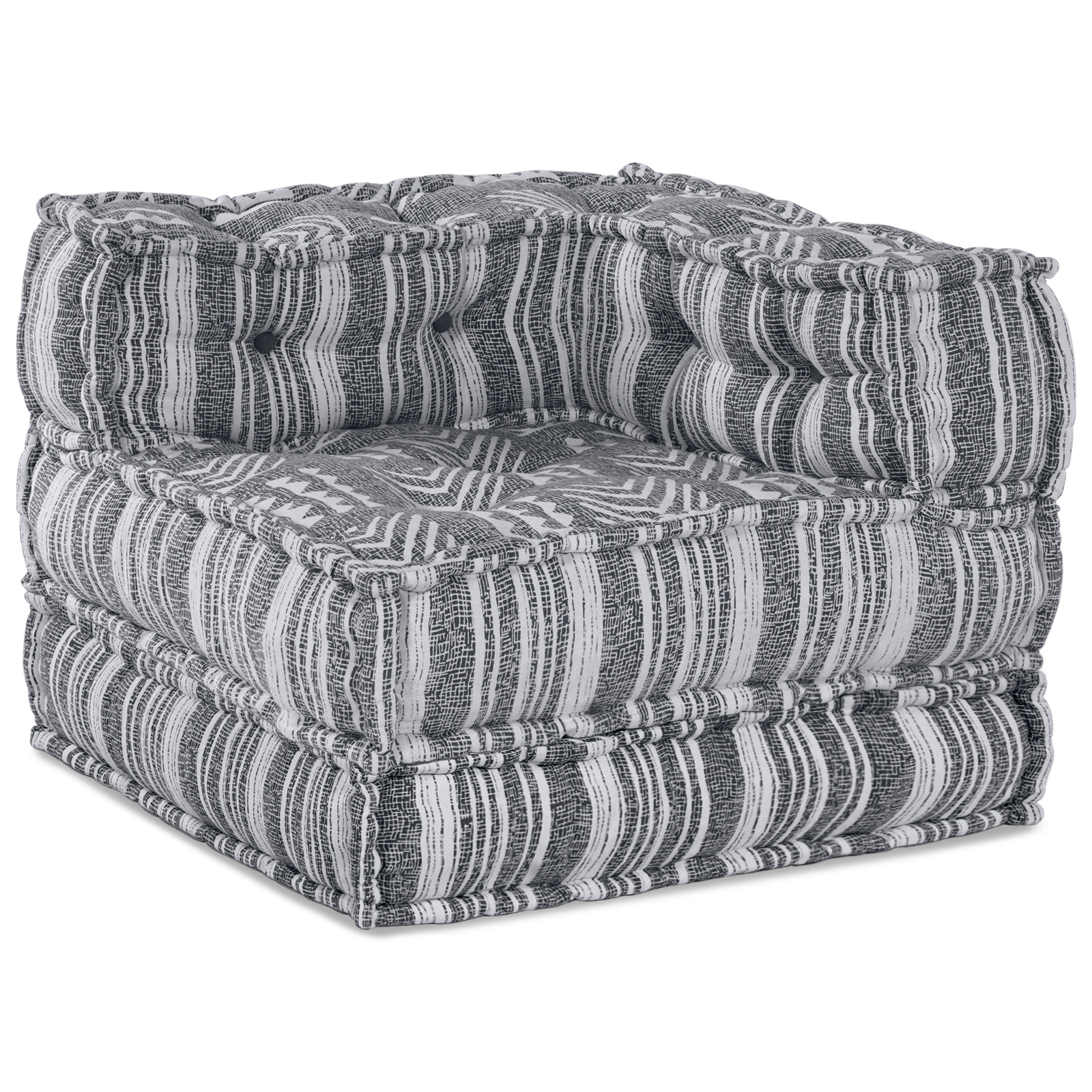 3-Seater Modular Pouffe Sofa - Light Grey Fabric, Converts Easily - Image 6