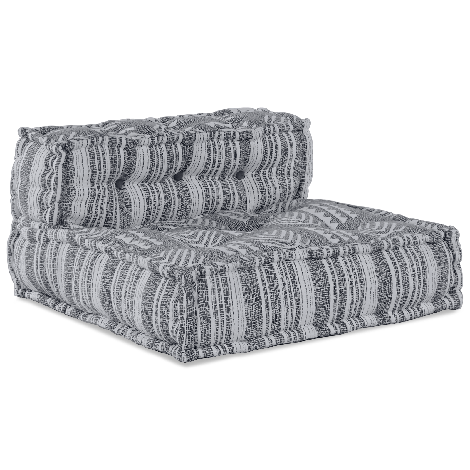 4-Seater Modular Pouffe Sofa that Turns into a Light Grey Fabric Bed - Image 3