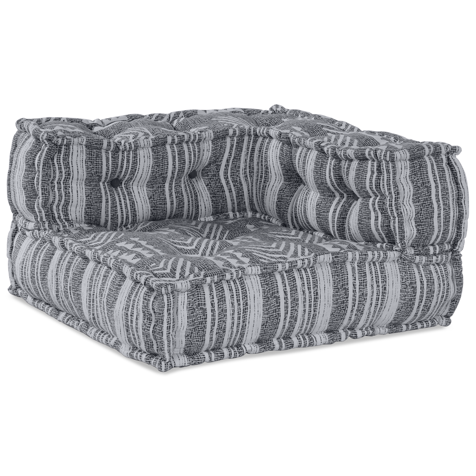 4-Seater Modular Pouffe Sofa that Turns into a Light Grey Fabric Bed - Image 4