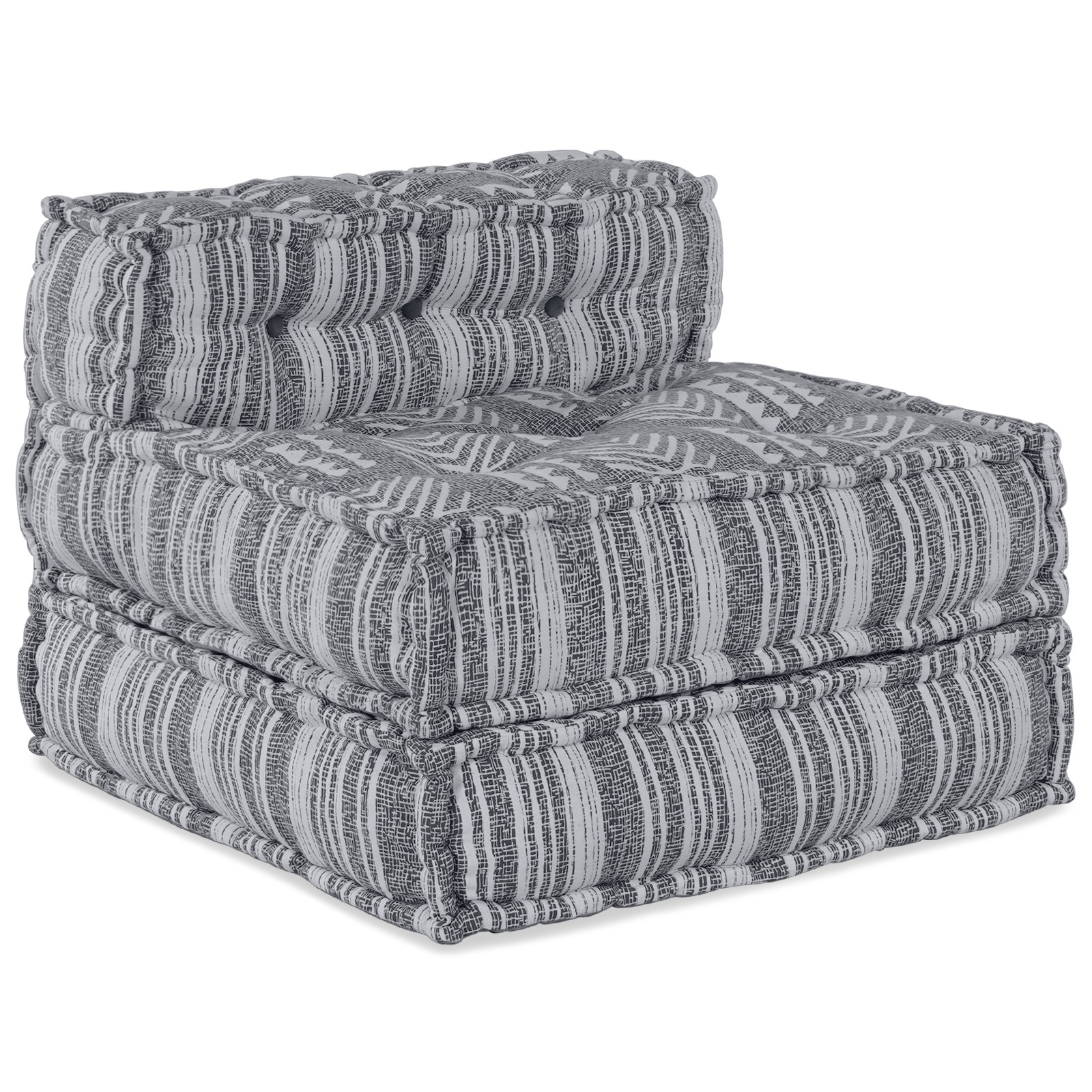 4-Seater Modular Pouffe Sofa that Turns into a Light Grey Fabric Bed - Image 6
