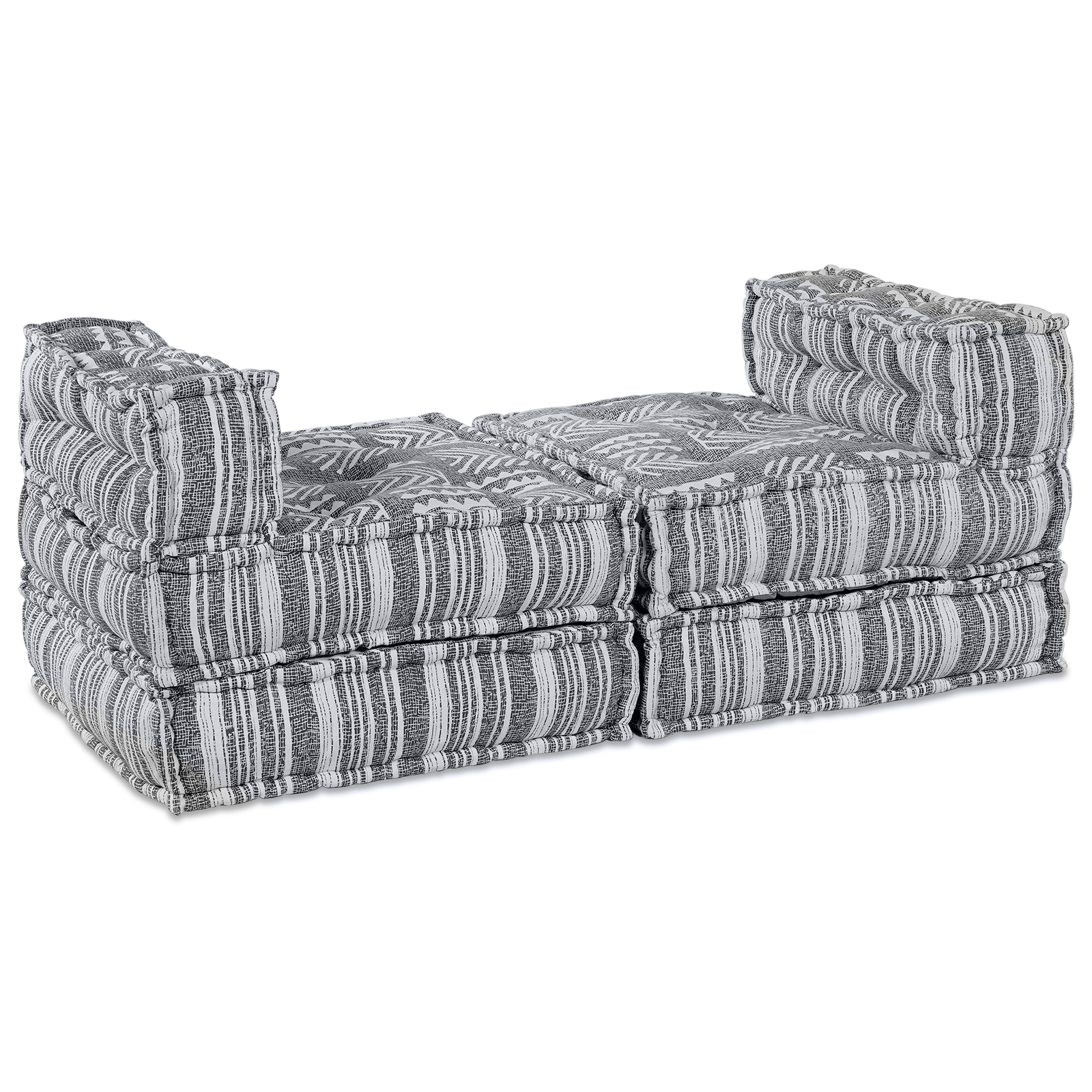 Puff-Schlafsofa 4-Sitzer Modular Hellgrau Stoff – Bild 4