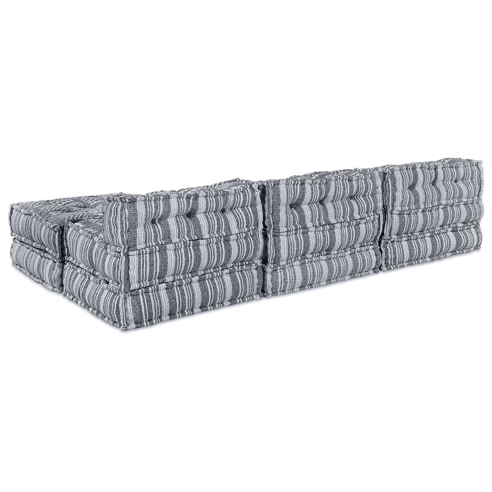 Puff-Schlafsofa 4-Sitzer Modular Hellgrau Stoff – Bild 8