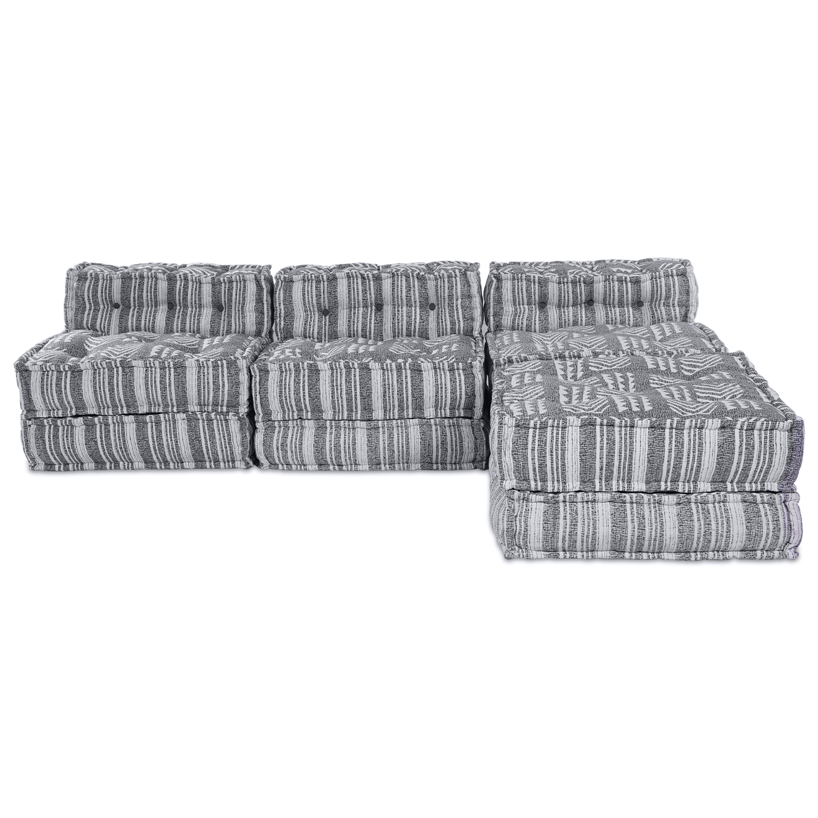Puff-Schlafsofa 4-Sitzer Modular Hellgrau Stoff – Bild 7