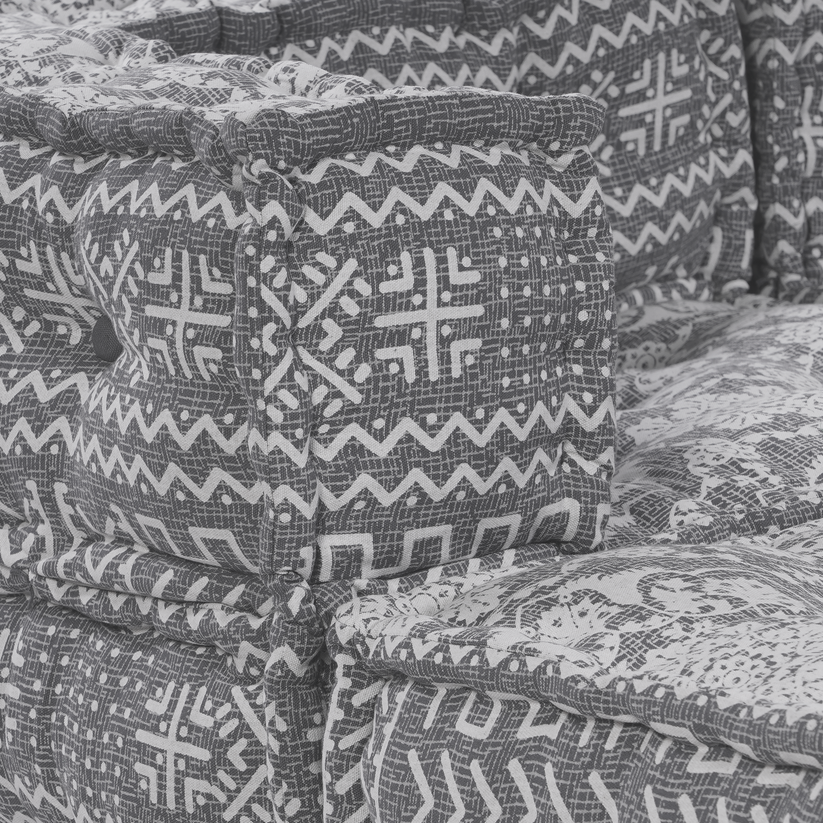 Puff-Schlafsofa 3-Sitzer Modular Hellgrau Stoff – Bild 9