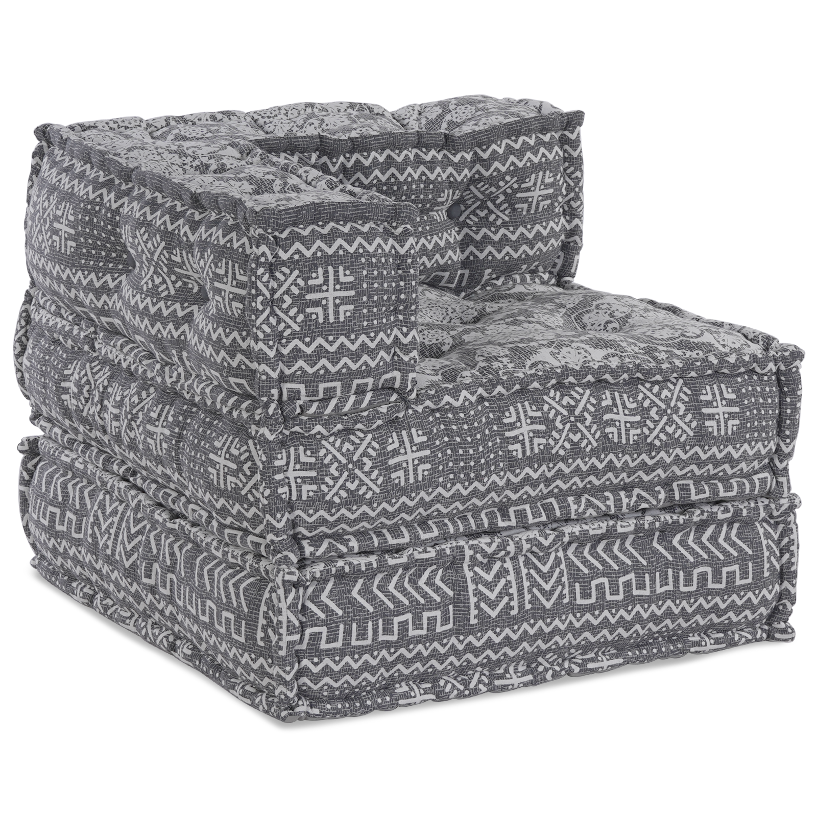 Puff-Schlafsofa 3-Sitzer Modular Hellgrau Stoff – Bild 3