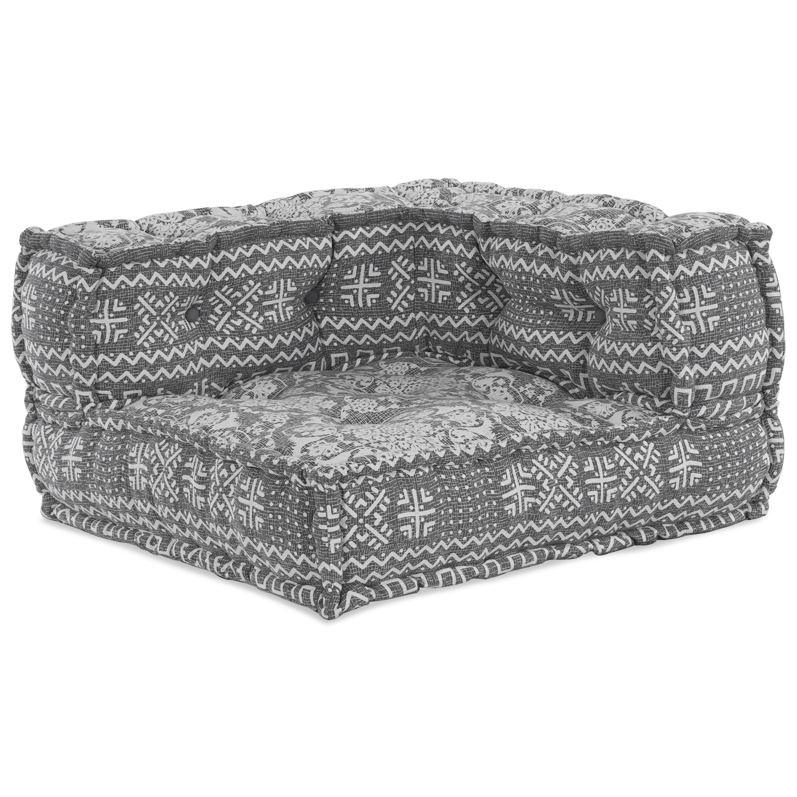 Puff-Schlafsofa 3-Sitzer Modular Hellgrau Stoff – Bild 4