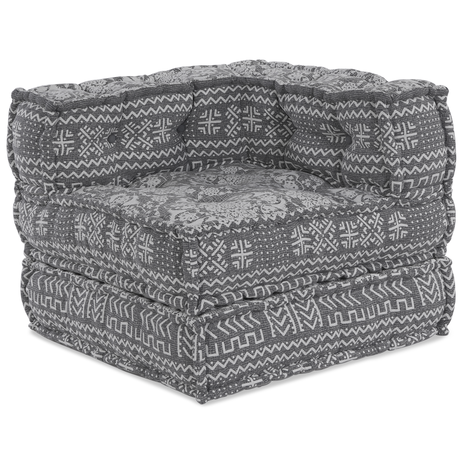 Puff-Schlafsofa 3-Sitzer Modular Hellgrau Stoff – Bild 6