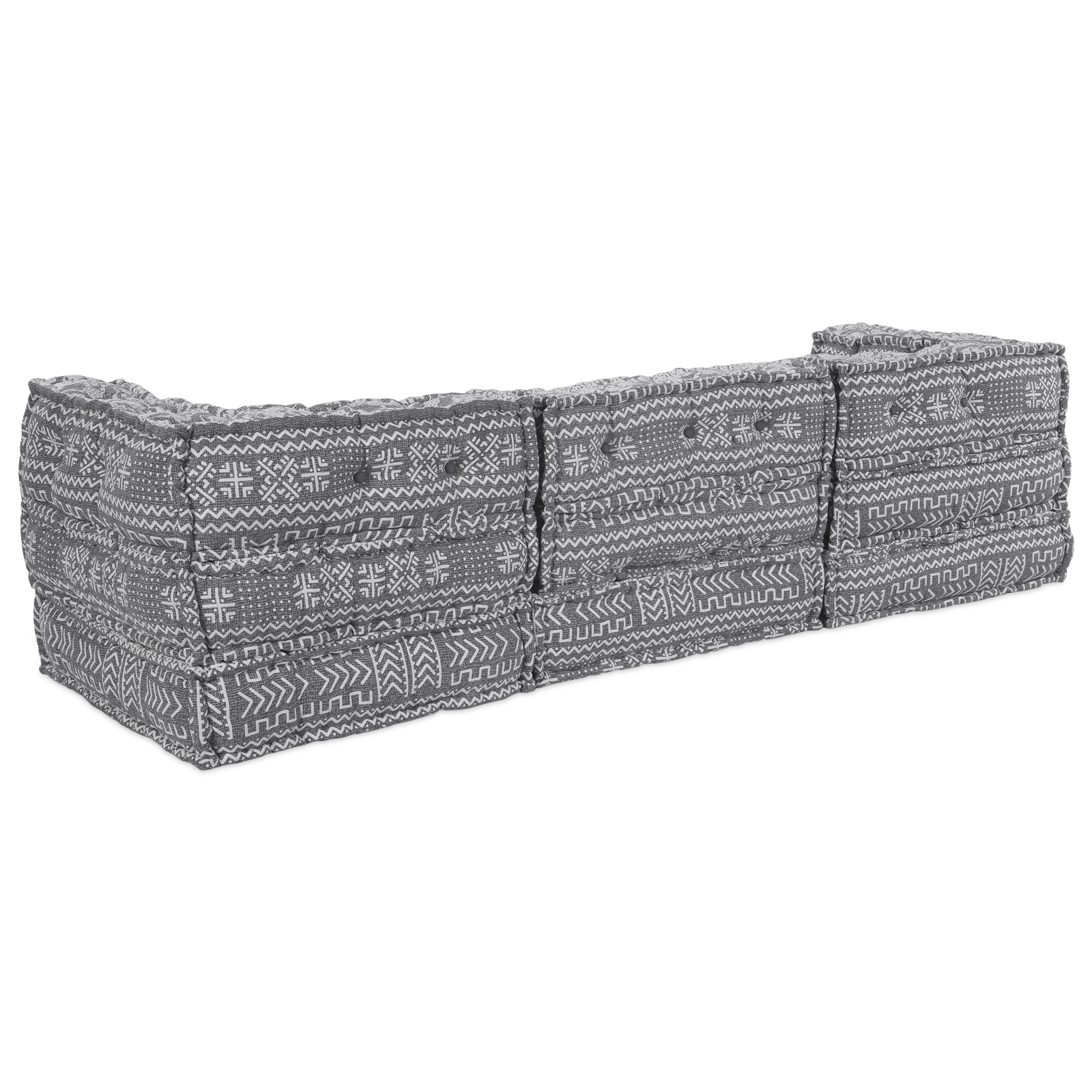 Puff-Schlafsofa 3-Sitzer Modular Hellgrau Stoff – Bild 8