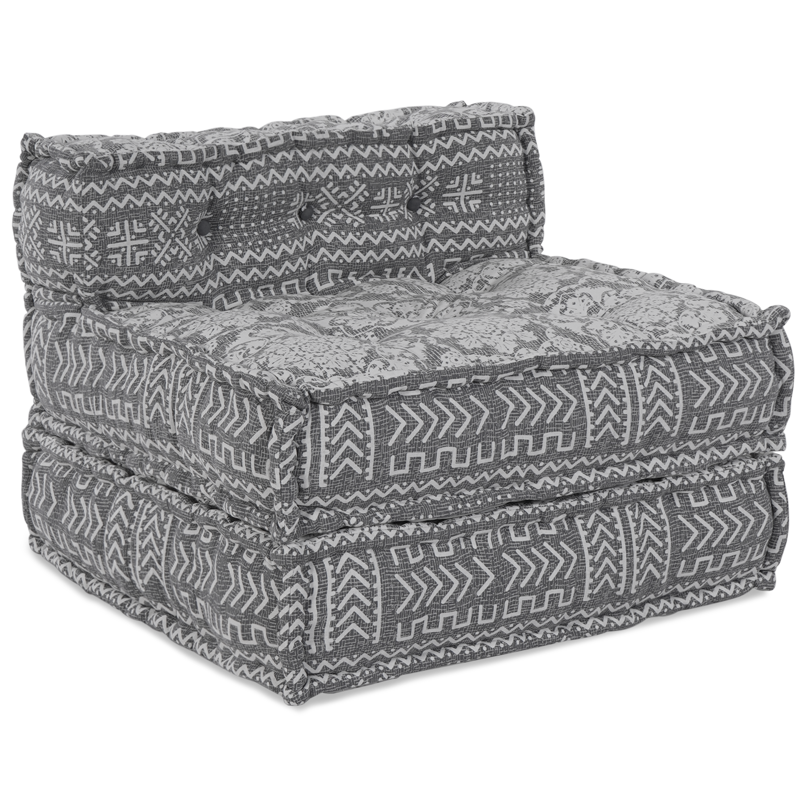 4-Seater Modular Pouffe Sofa That Turns Into a Light Grey Fabric Couch - Image 3