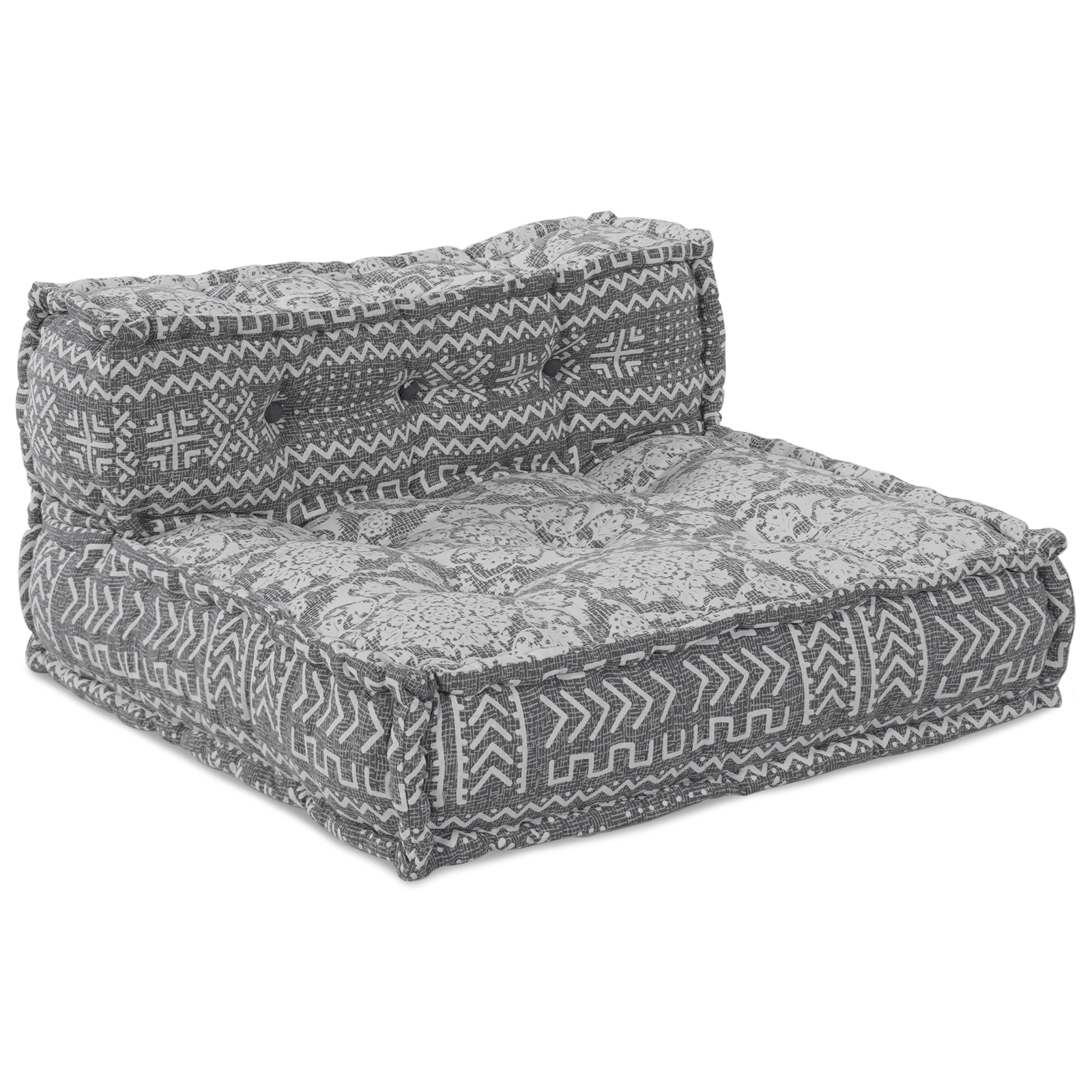 4-Seater Modular Pouffe Sofa That Turns Into a Light Grey Fabric Couch - Image 4