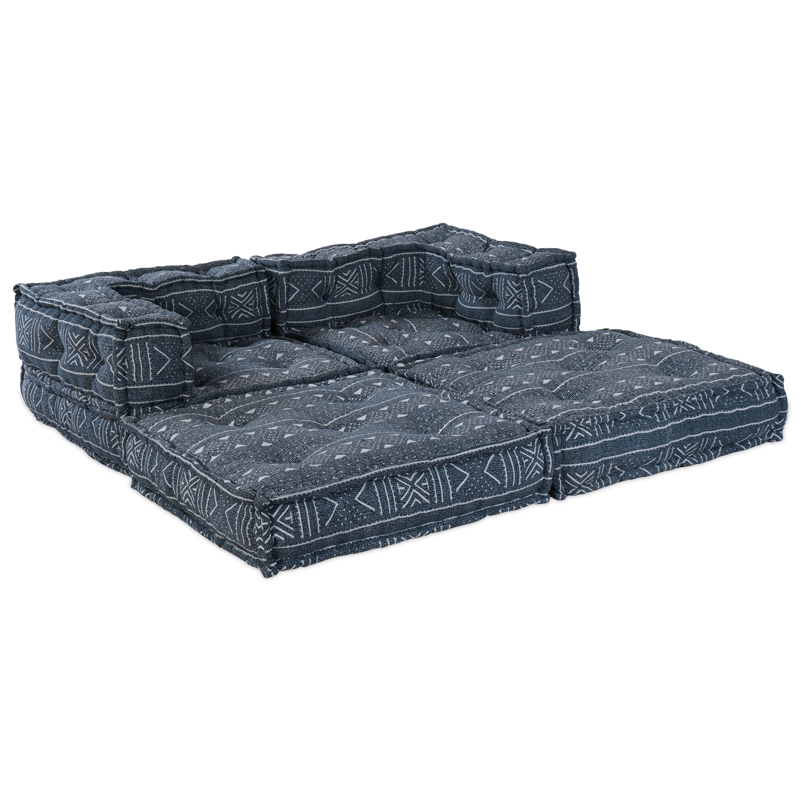 Puff-Schlafsofa 2-Sitzer Modular Indigo Stoff – Bild 2