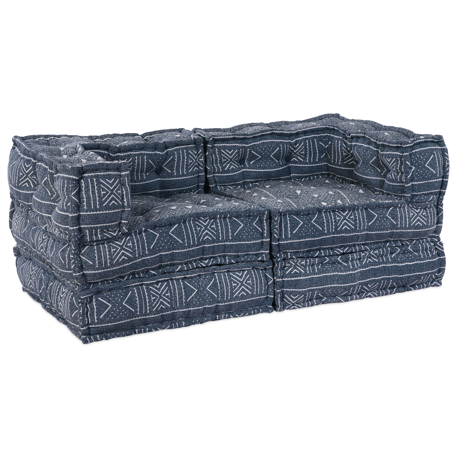 Puff-Schlafsofa 2-Sitzer Modular Indigo Stoff
