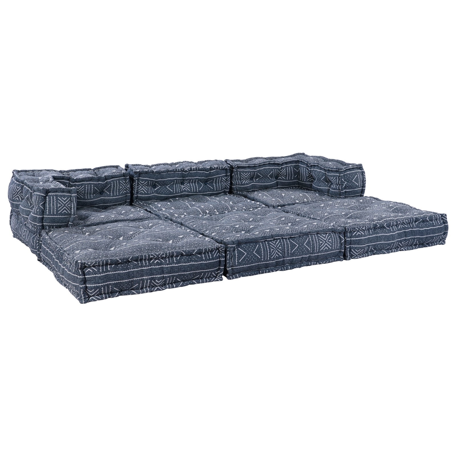 Puff-Schlafsofa 3-Sitzer Modular Indigo Stoff – Bild 2