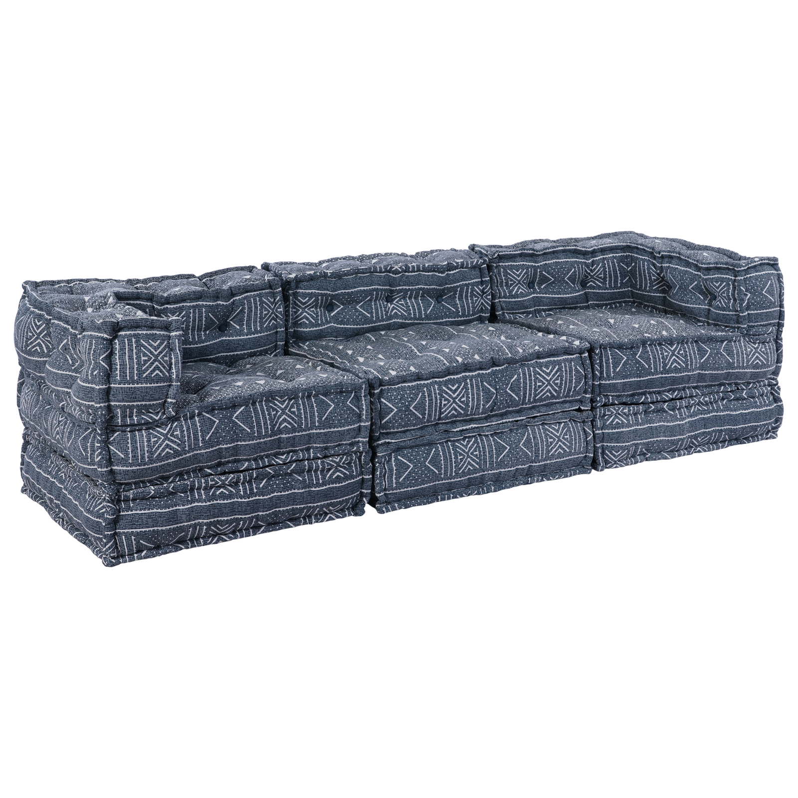 Puff-Schlafsofa 3-Sitzer Modular Indigo Stoff