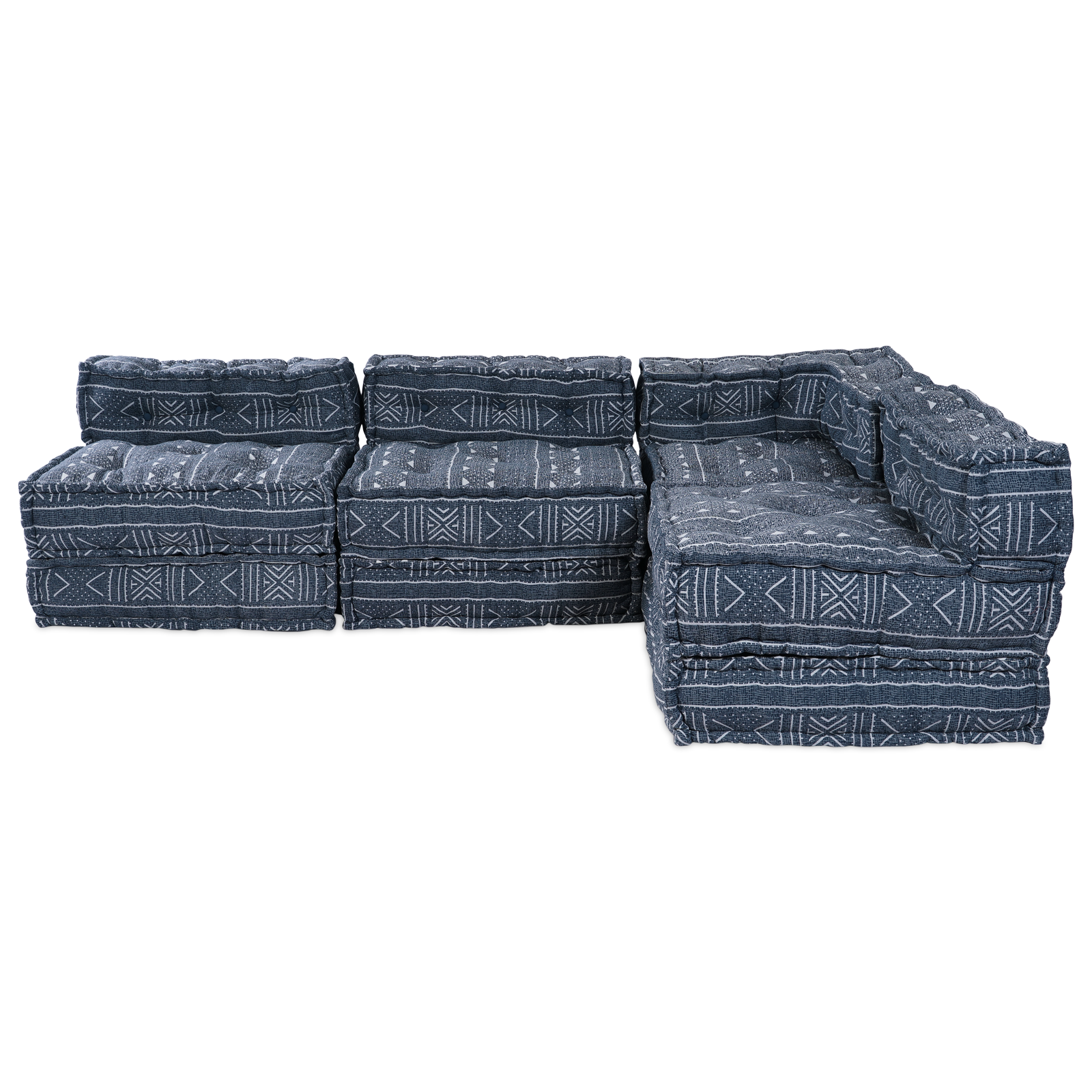 Puff-Schlafsofa 4-Sitzer Modular Indigo Stoff – Bild 7