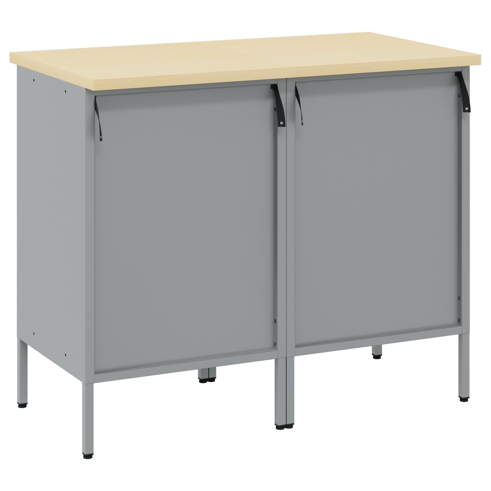 Work Cabinet 2 pcs Black and Grey Engineered Wood and Steel - Image 7