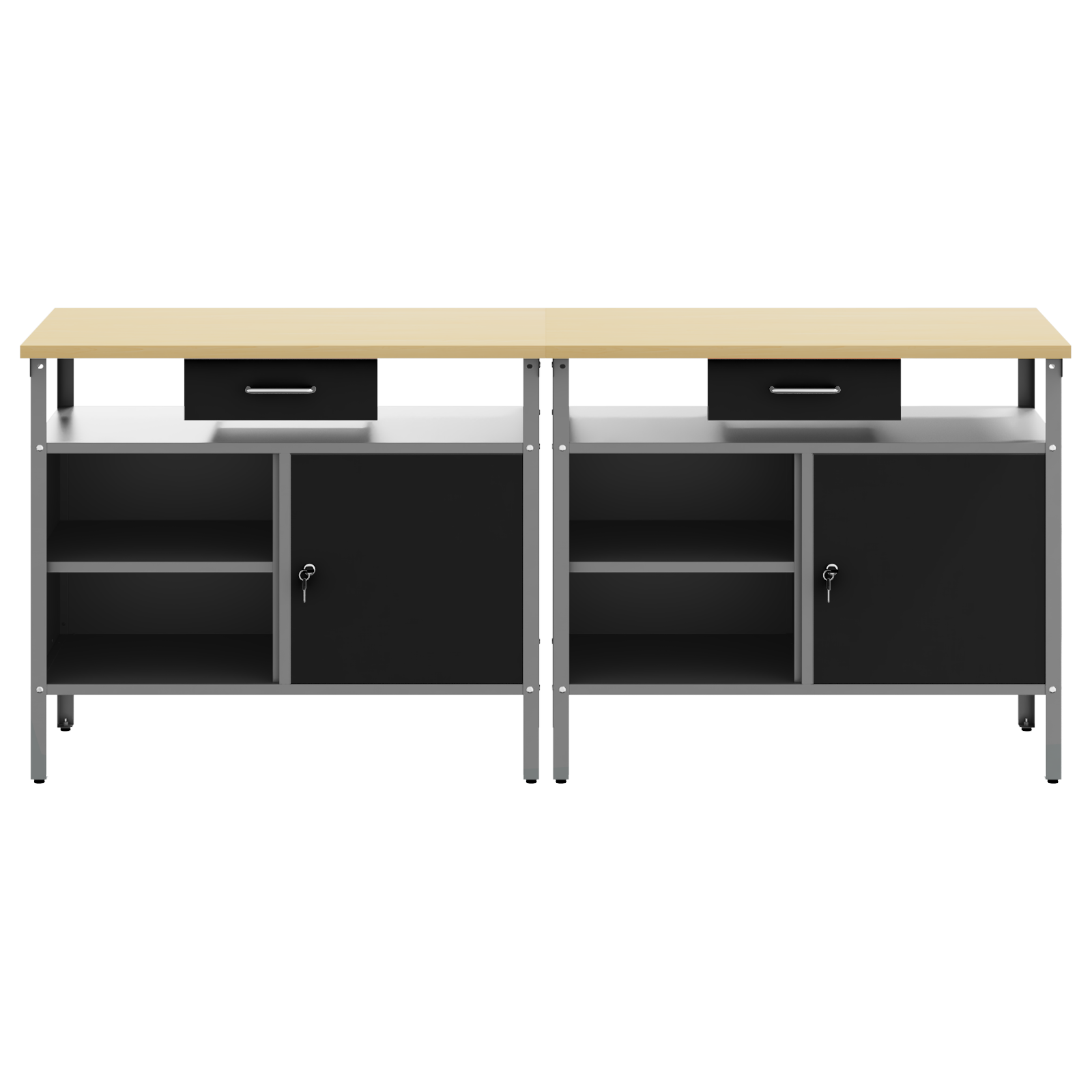 2 Piece Work Bench Set Black Steel - Image 6